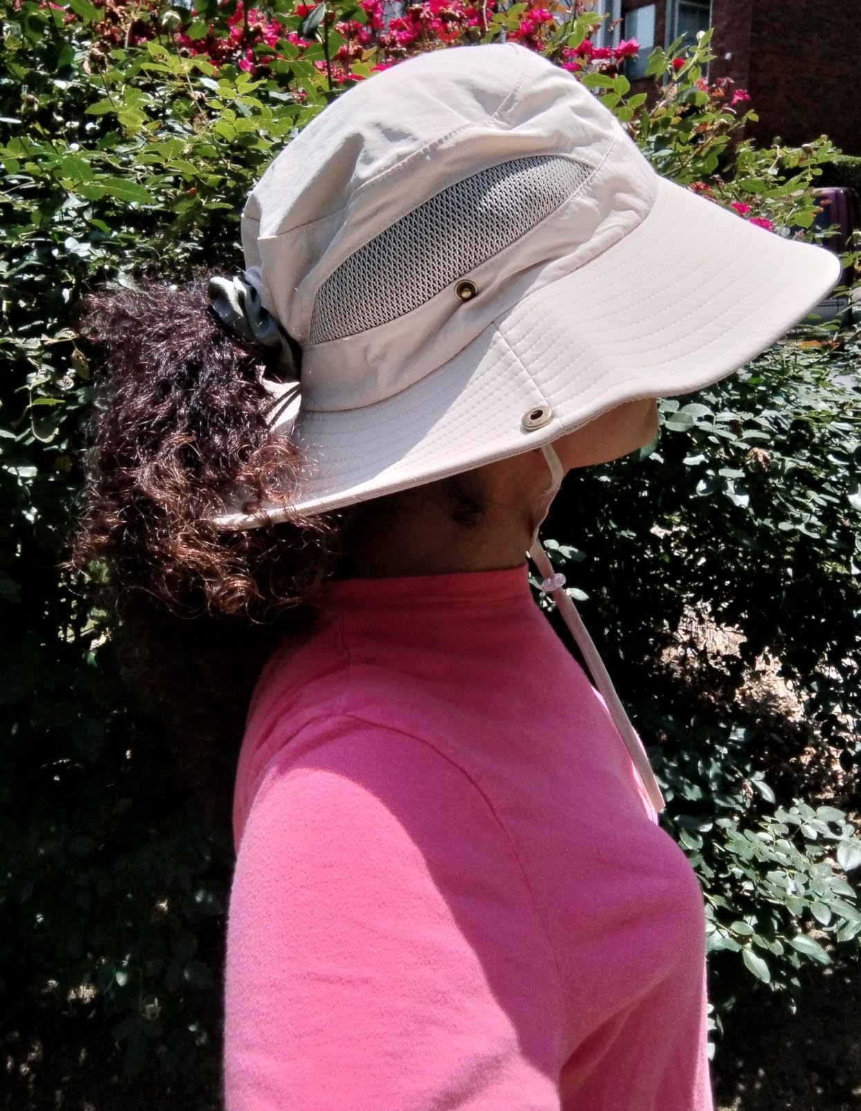 FURTALK Womens Sun Hat with Ponytail Hole Beach Hiking Summer Wide Brim UPF 50+ Outdoor Protection Foldable Bucket Hat customer photo 2