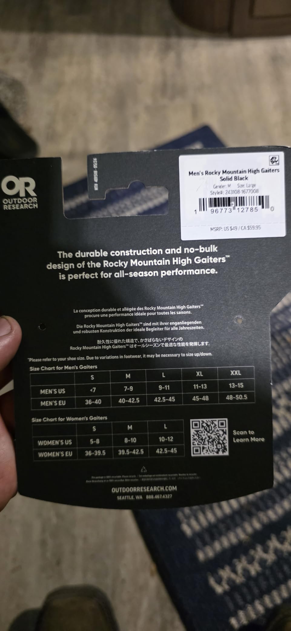 Outdoor Research Men's Rocky Mountain High Gaiters customer photo 1