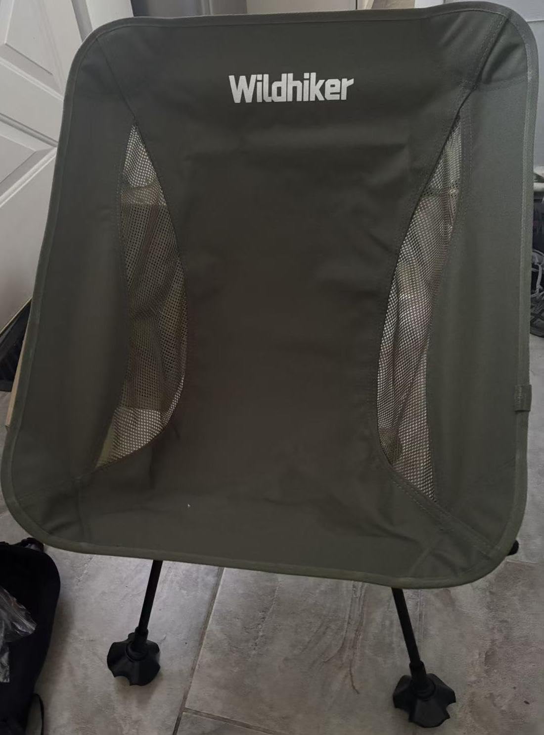 Wildhiker SteadyMode Compact Folding Camping Chair, Go-Anywhere - Black | Portable for trails, fishing and campsites, packs down small, solid support. customer photo 1