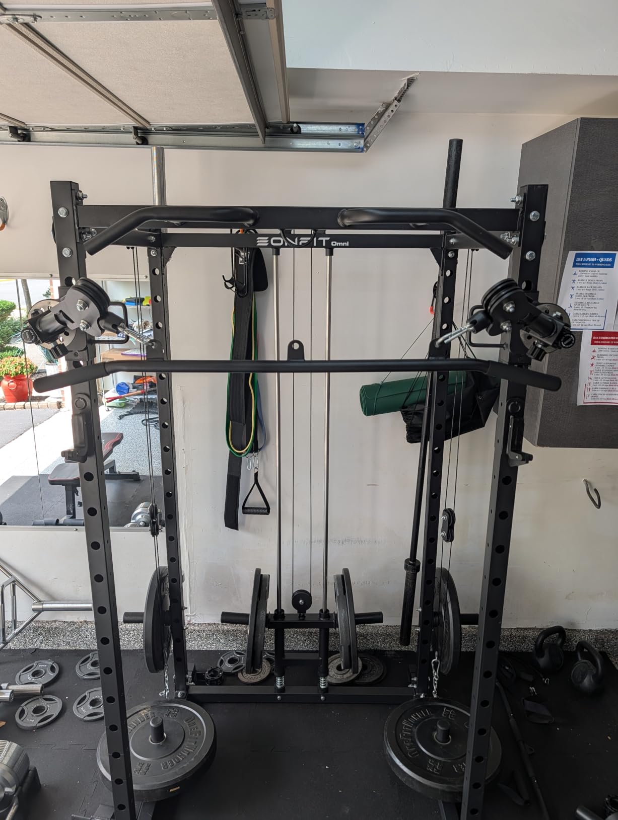 Eonfit E2 Power Rack, Squat Rack with Cable Crossover for Home Gym | Power cage with Pivot Arms Functional Trainer Pulley System Lat Pull Down For Garage Gym Strength Training customer photo 2