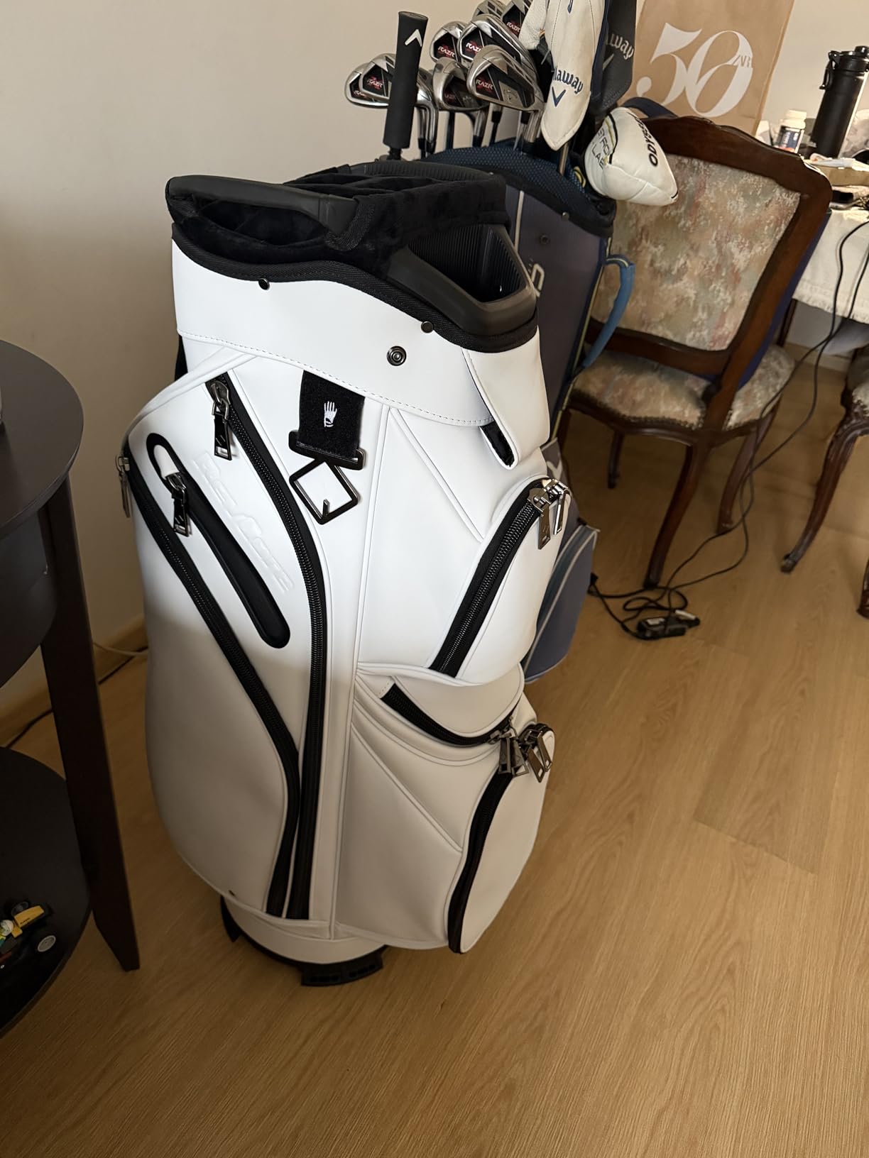 CADDYDADDY Luxury Golf Cart Bag, Premium Synthetic Leather w/ScratchGuard | 15 Way Dividers Black Alloy Hardware 9 Pockets | 2 Magnetic 2 Insulated Cooler, 2 Felt-Lined Valuable & Oversized Putter Well customer photo 2