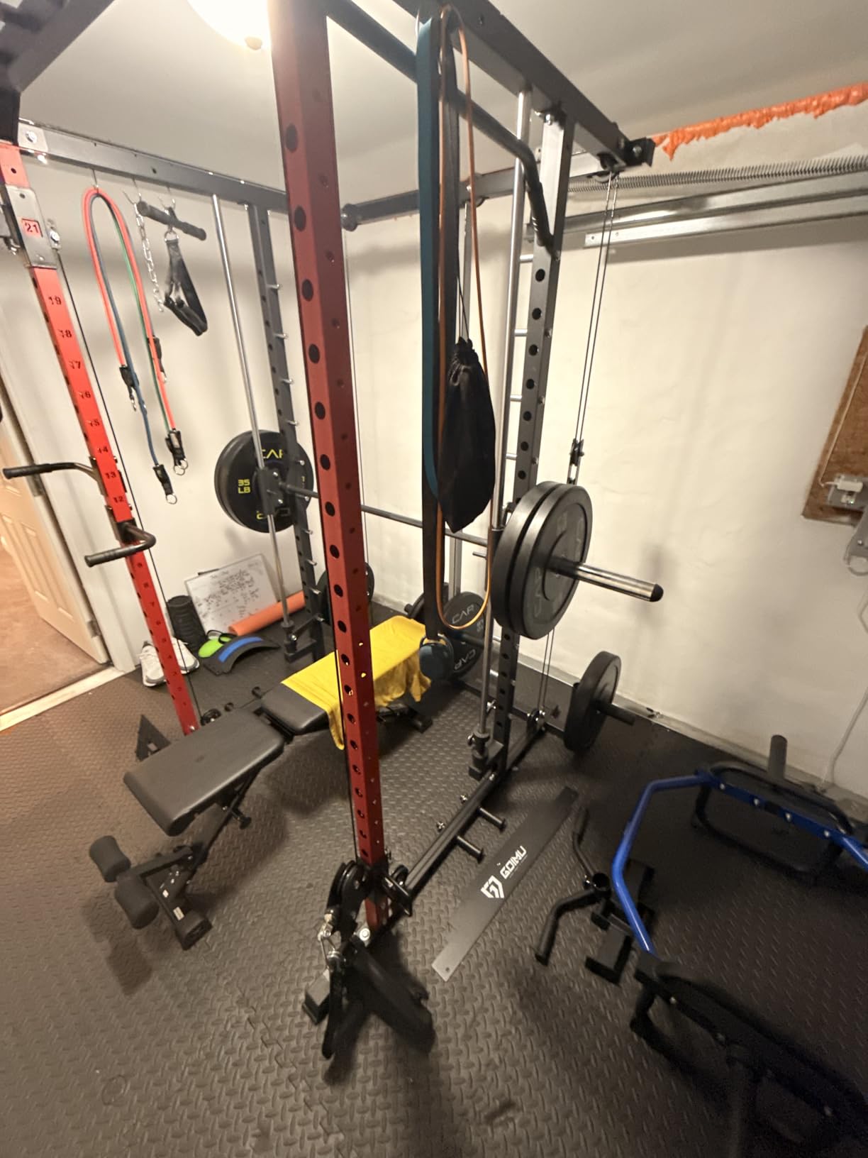 S1-V4 Smith Machine, 2000LBS Power Cage with Cable Crossover System, All-in-One Squat Rack with Smith Bar, Strength Training Equipment for Home Gym customer photo 1