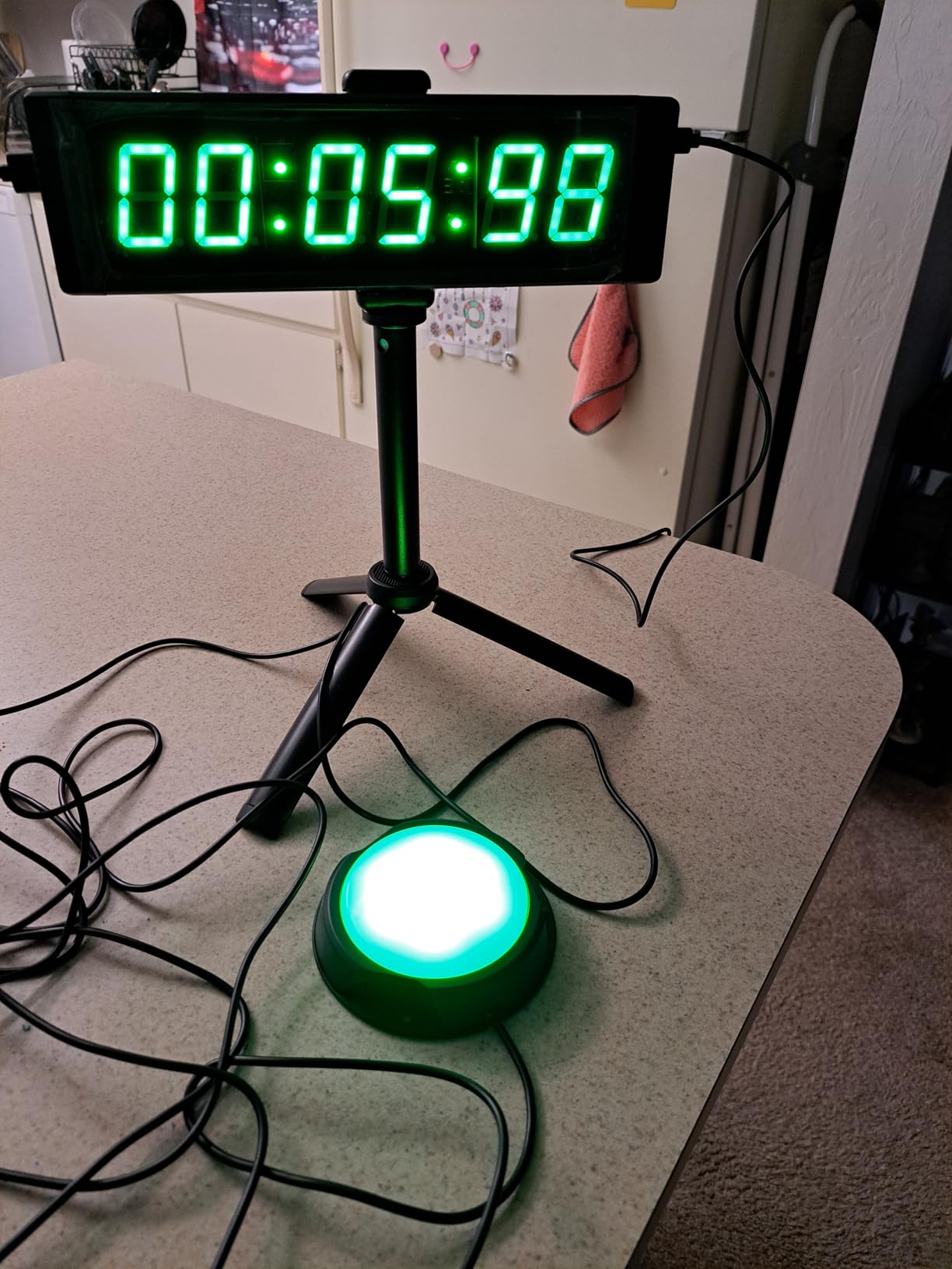 YZ Gym Timer Clock for Home Gym, Fitness Timer with Stopwatch Button, Large Digital Stopwatch Countdown Clock, 12/24H Digital Wall Clock, with Stand customer photo 1
