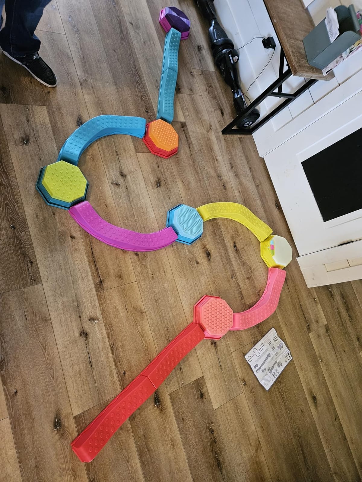 B. toys Balance Beam Set, Musical Wavy Beams & Sensory Stones | Balance & Groove Set with 8 wavy beams, 5 sensory stepping stones, and 1 light-up musical stepping stone for indoor or outdoor play, 3+ Years customer photo 2
