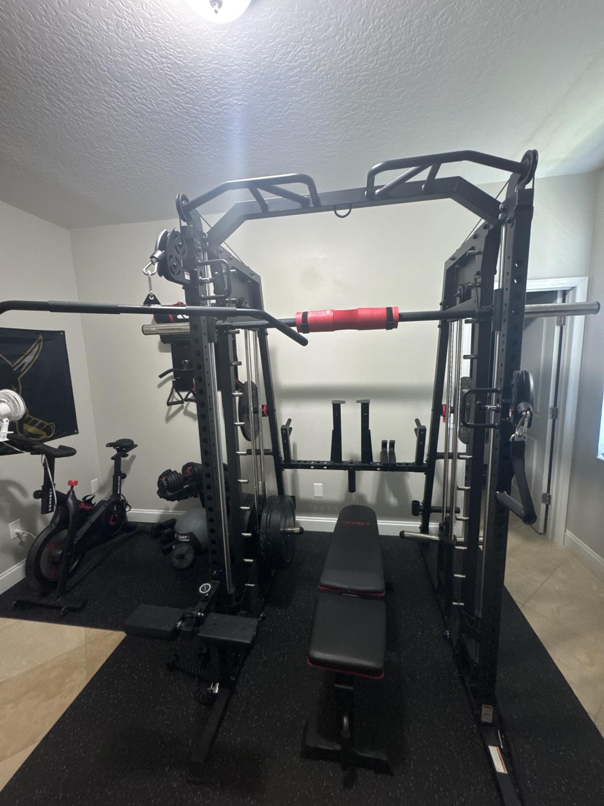 M4 2.0 Smith Machine, 2200lbs Squat Rack with LAT-Pull Down System & Cable Crossover Machine, Training Equipment with Leg Hold-Down Attachment customer photo 1