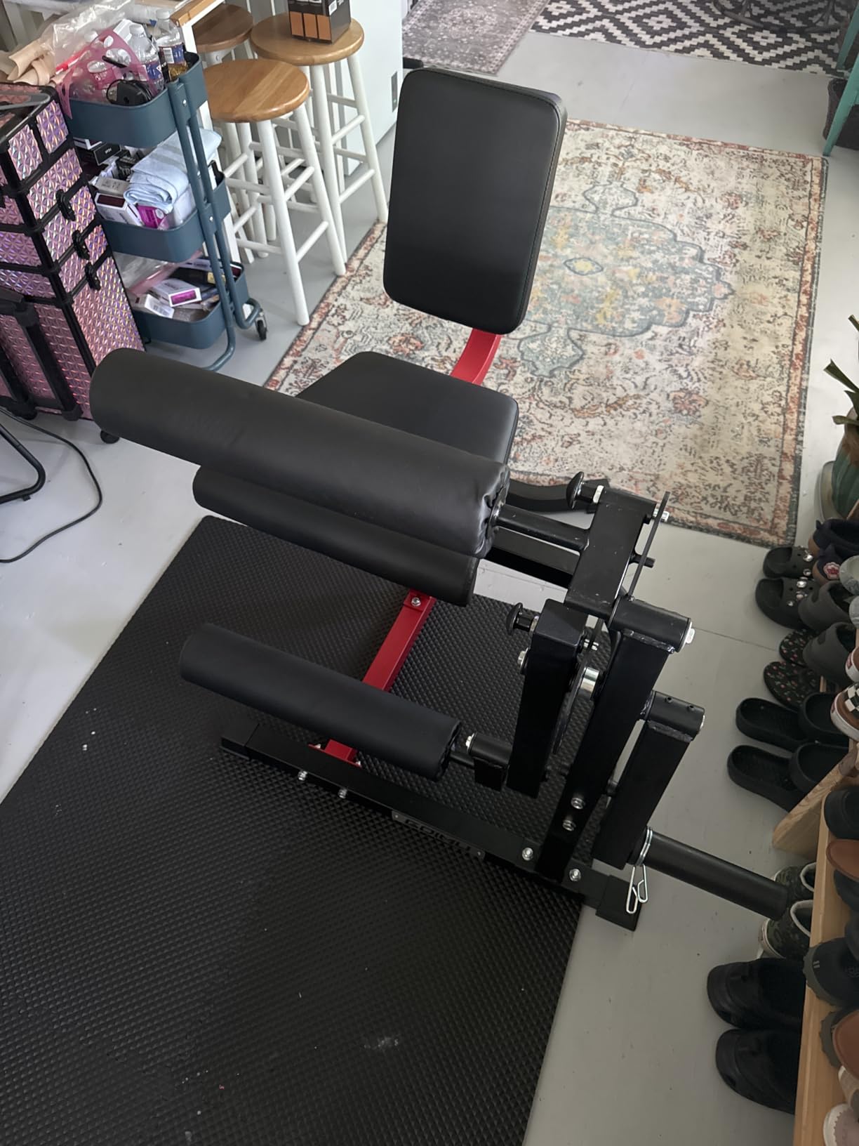 Leg Extension and Curl Machine, 4 in 1 Lower Body Workout Machine, Adjustable Leg Curl Machine with Plate Loaded, Leg Extension Machine with Exercise Bench, Home Gym Weight Machine customer photo 2