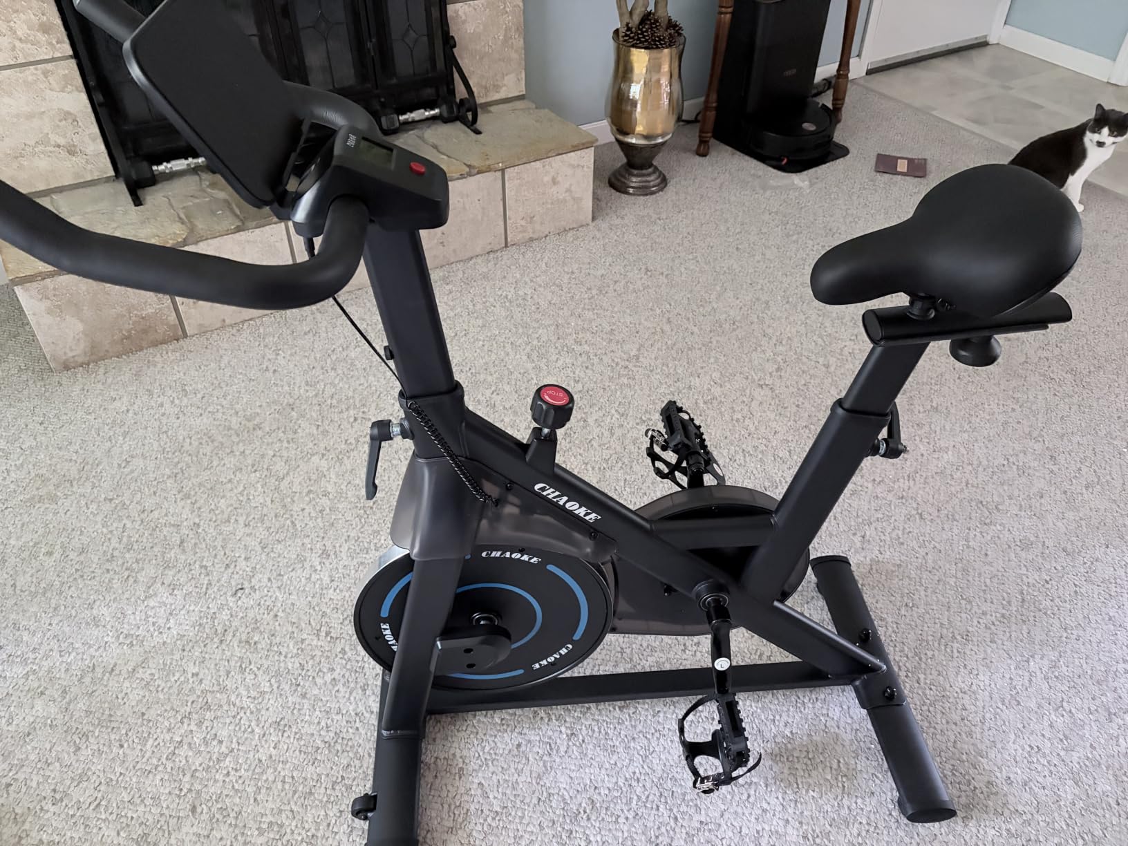 Exercise Bike, CHAOKE Quiet Adjustable Magnetic Resistance Stationary Bike for Home Cardio with App Compatible, 350LB Weight Capacity Indoor Cycling Bike with Comfortable Seat & Digital Display customer photo 2