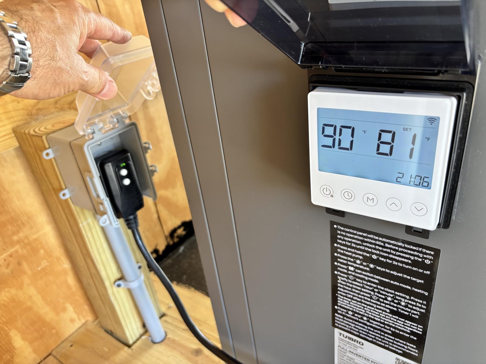 TURBRO 33,000 BTU Inverter Swimming Pool Heat Pump, Up to 10,000 Gallons | Heating and Cooling, Up to 15.8 COP, 110-120V, WiFi Control Electric Pool Heater for Above and Inground Pools, Beluga B33V customer photo 1