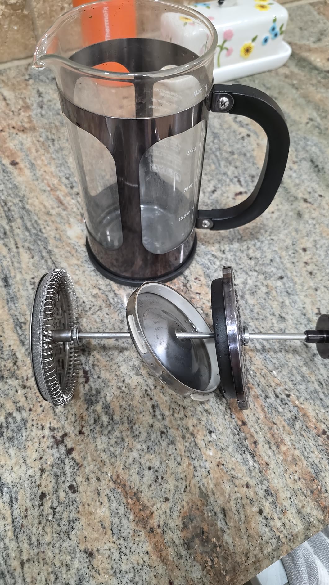 Veken French Press Coffee Maker, No Plastic Touching Cafe, 34oz 1 L Cafetera | Thickened Glass Stainless Steel Brewer, Cold Brew Pot for Kitchen,Travel,Camping,Tea,Gifts,Bar Accessories, Decor,Dark Pewter customer photo 1