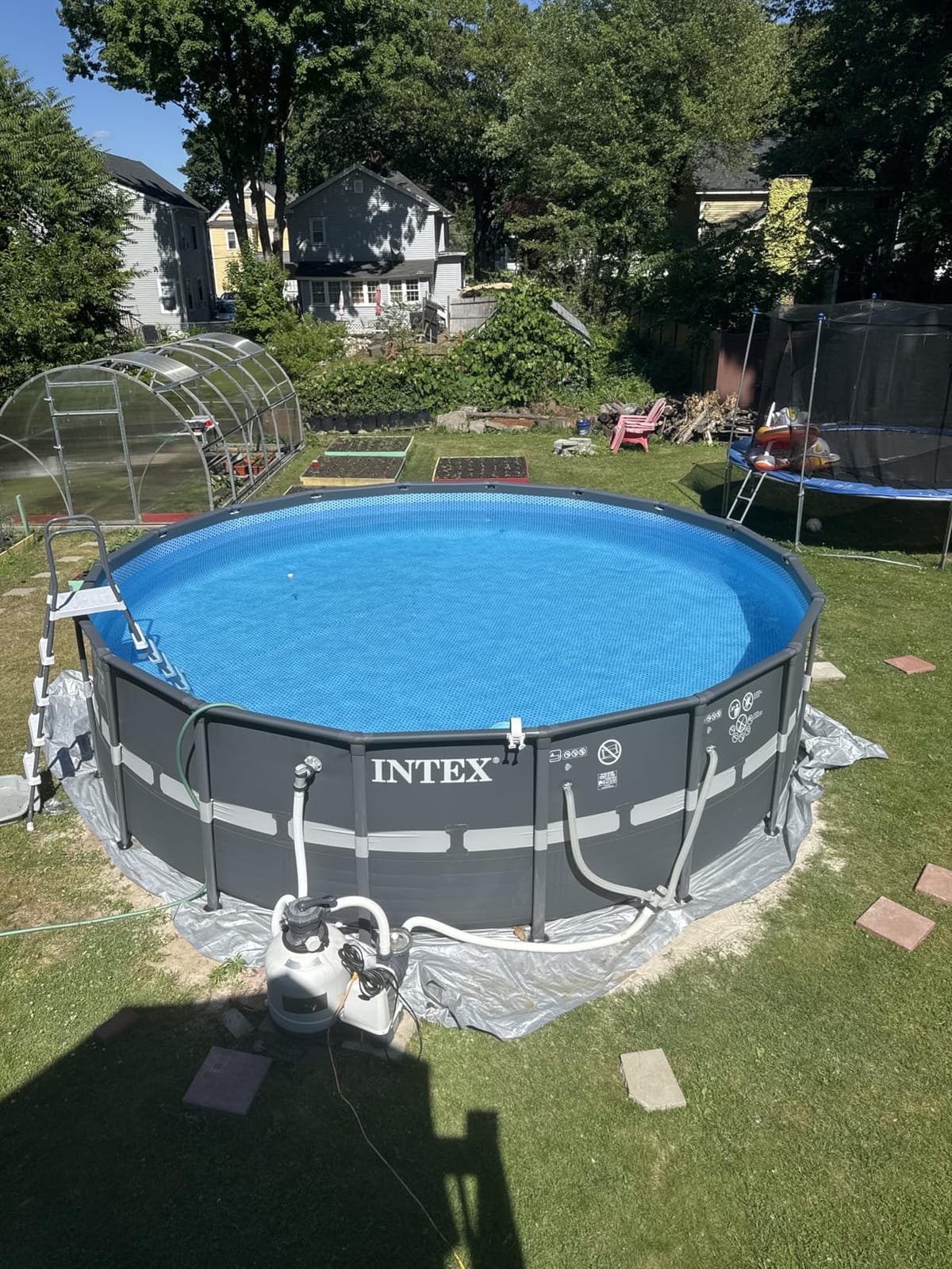 INTEX Ultra XTR 18ft x 52in Round Above Ground Swimming Pool Set w/Pump | 26329EP - 2100 GPH Sand Filter Pump, Ladder, Pool Cover & Ground Cloth Included - Strong Galvanized Steel Frame customer photo 2