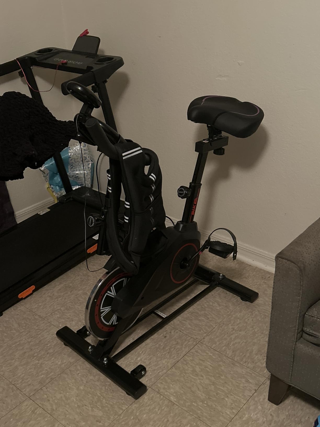 RELIFE REBUILD YOUR LIFE Exercise Bike Stationary for Home Indoor,Cycling Bike with Silent Belt Drive for Home Cardio,Brake Pad Resistance with djustable & Comfort Seat/PAD Holder/LCD Monitor. customer photo 1
