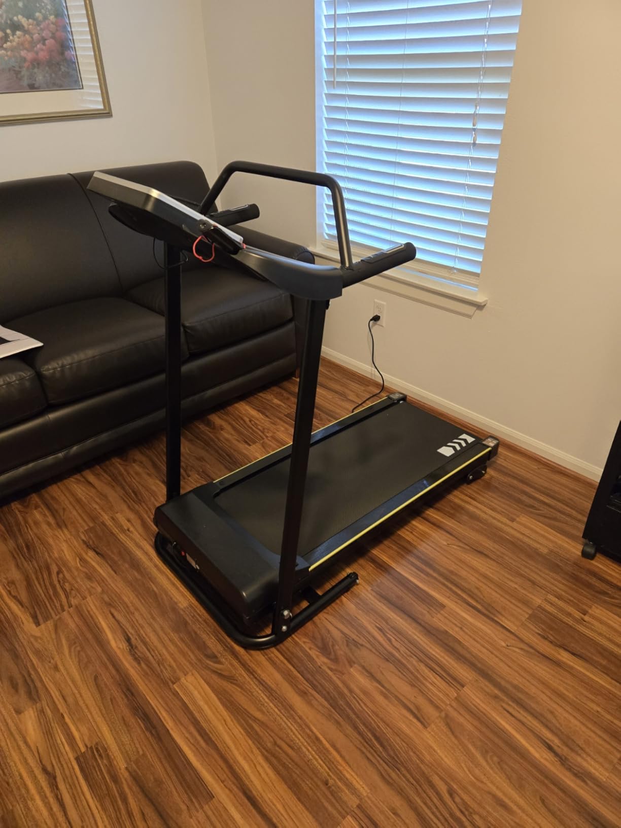 Redliro Treadmill for Seniors - 0.3mph Slow Start, Front & Long Handrails | 0-2% Incline, 300lb Capacity, Wheeled, Auto Lube, Soft Drop System, Screen Off Controls, Rehab Walker for Elderly Home Use customer photo 2