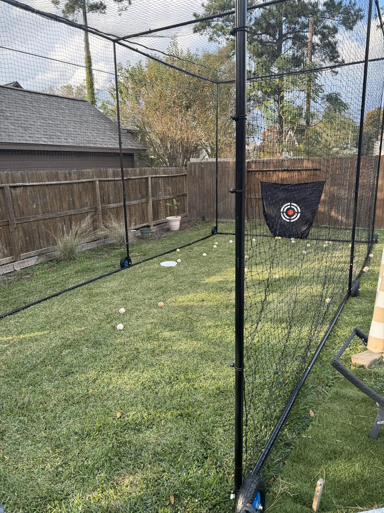MR Mobile Baseball Batting Cage 24ft, Portable Heavy-Duty Baseball Hitting Cage w/Wheels, Wheel-Based Softball Batting Cage, Fully Enclosed Batting Cage Tunnel Complete Kit w/Frame and Netting customer photo 2
