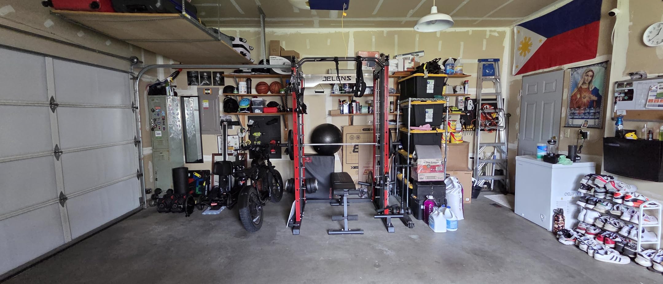 Smith Machine for Home Gym, Multi-Function M12 Power Cage with Cable Crossover System, Squat Rack with Smith Bar and More Attachment customer photo 2