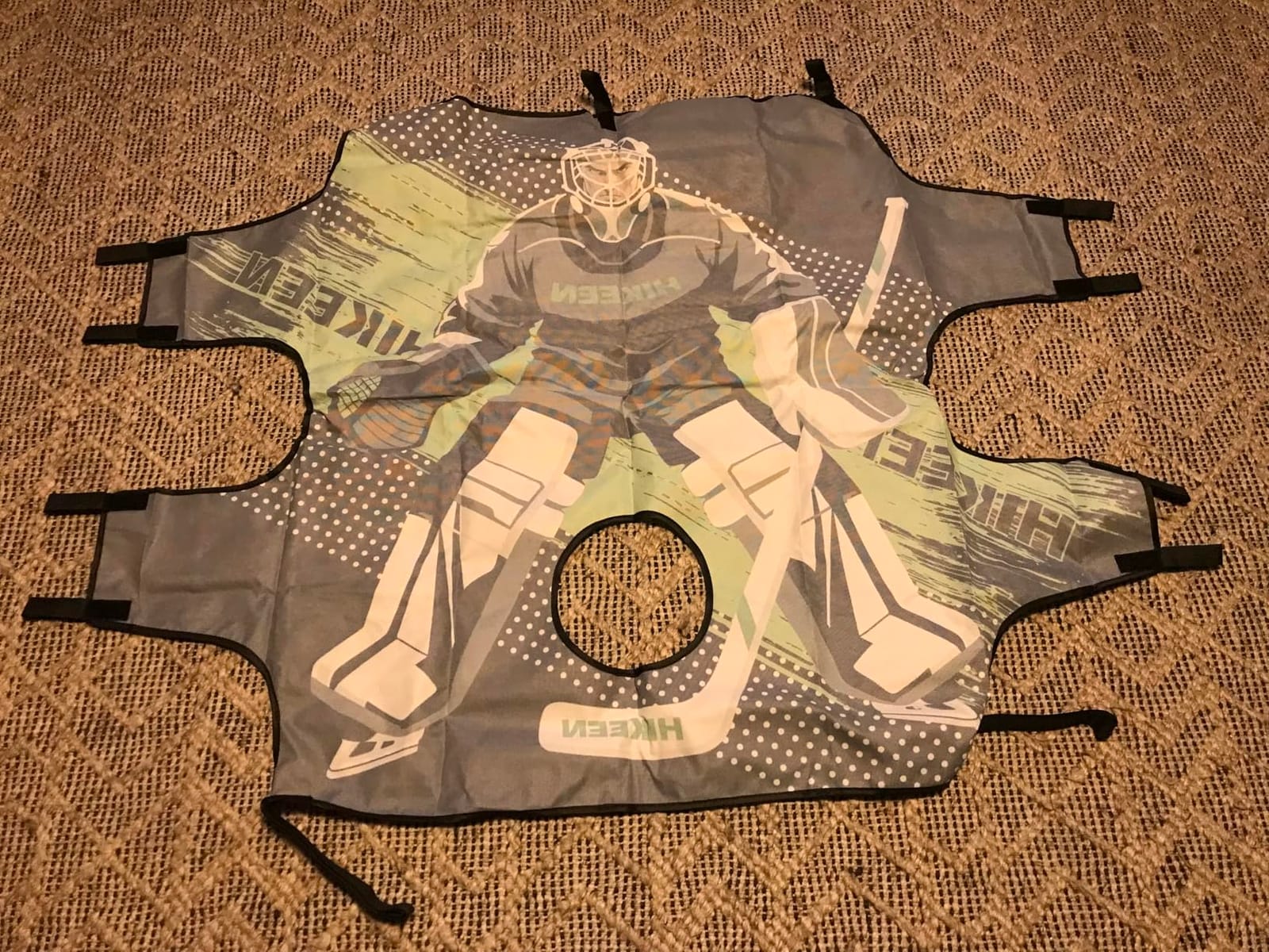 Hikeen Premium Hockey Goalie Shooting Target Tear-Proof Hockey Goal Practice Target with 7 Target Holes - Street Hockey & Ice Hockey Net Goalie Target customer photo 2