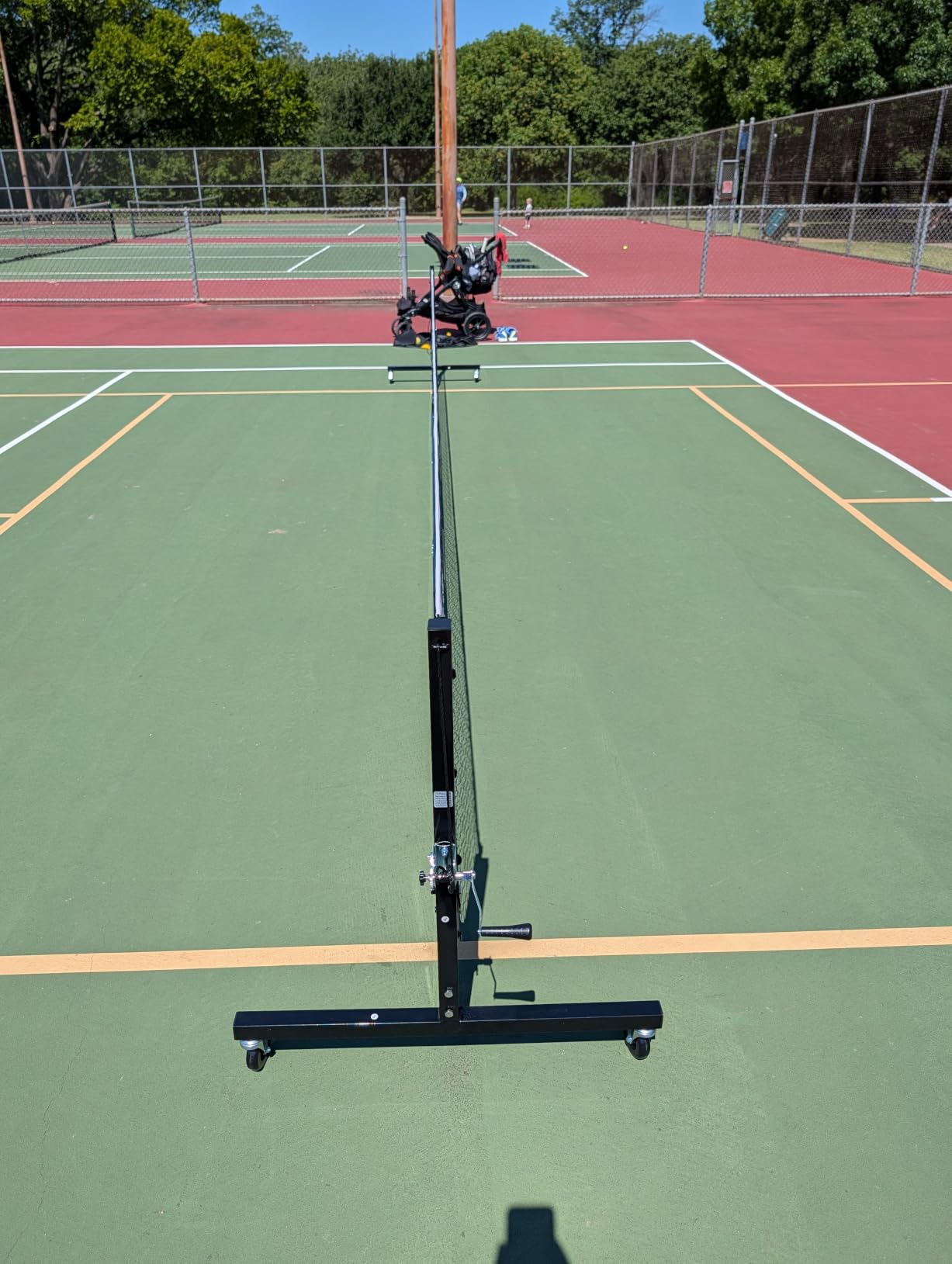 Pro Pickleball Net with Wheels, Hand Crank Tension System, 22ft Tournament IFP Regulation Size, Heavy Duty Frame, Anti-Sag, Locking Wheels, Perfect for Outdoor Court & Indoor Gym customer photo 1