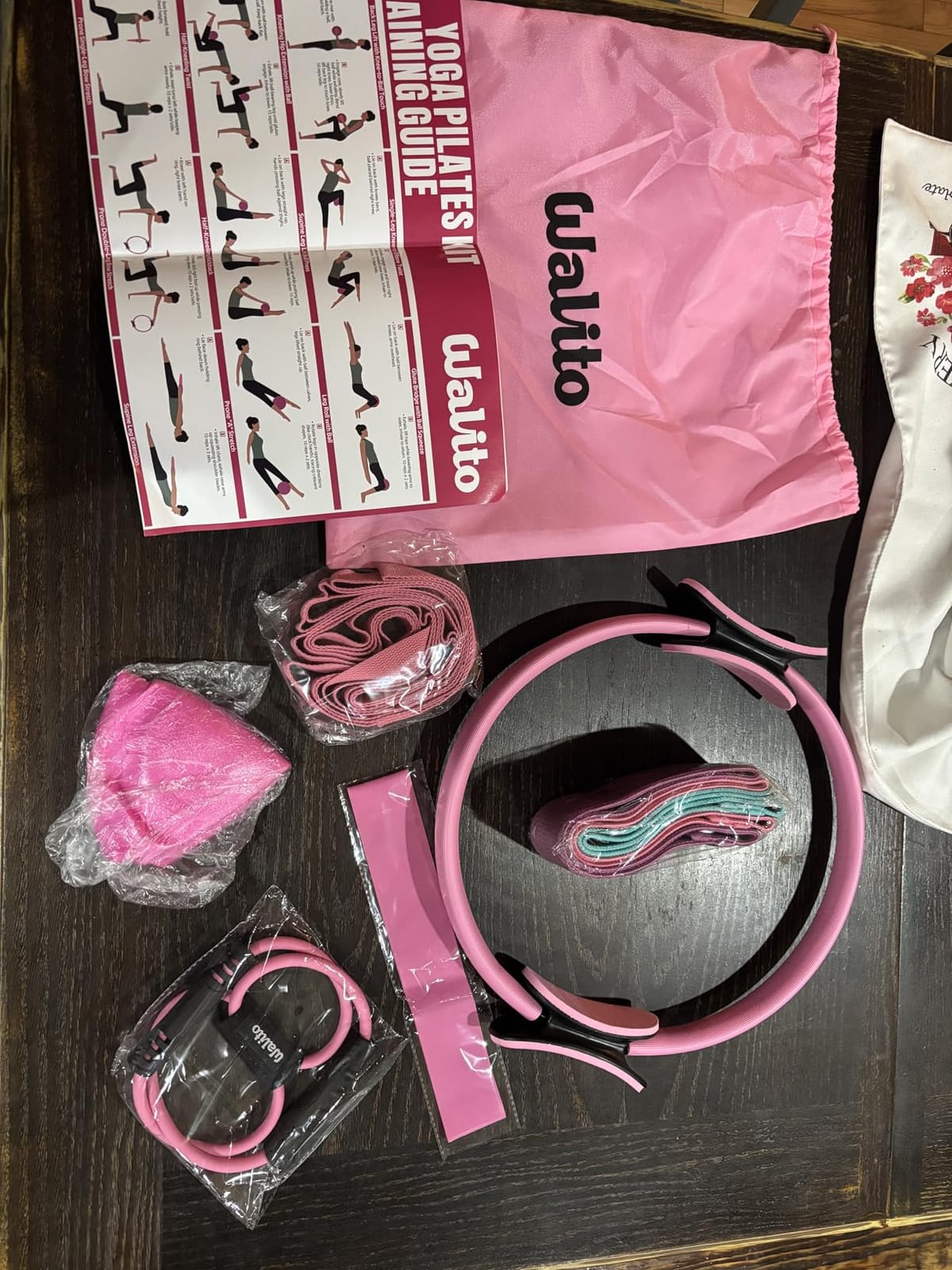 WALITO Home Pilates Kit for Women, Pilates Ring Set with Magic Circle, Resistance Bands, Figure 8 Workout Bands, Mini Ball, Compact Toning Fitness Essentials Starter Set Accessories Gift customer photo 1