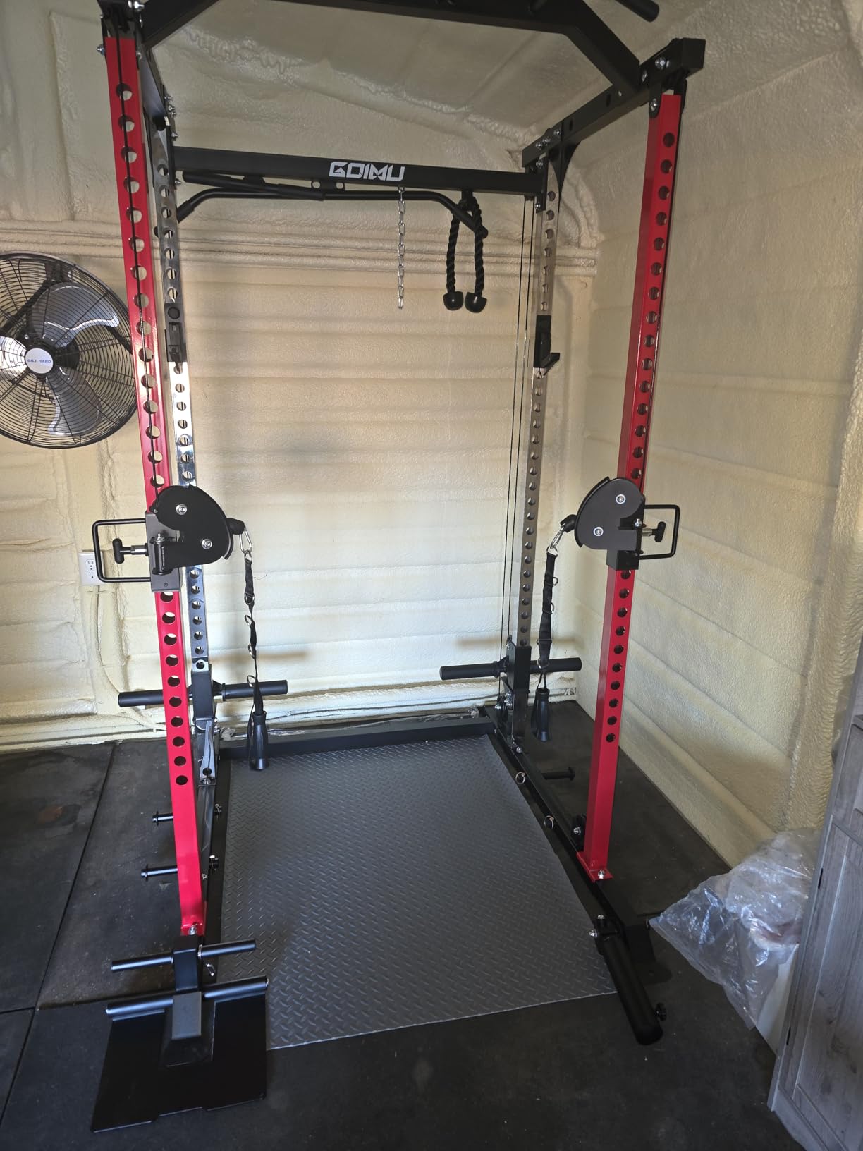 DP01 Power Cage, 2000LBS Squat Rack with Cable Crossover and Dual Independent Pulley System, Full Cage for Full Body Training, Power Rack with More Training Attachments for Home Gym customer photo 1