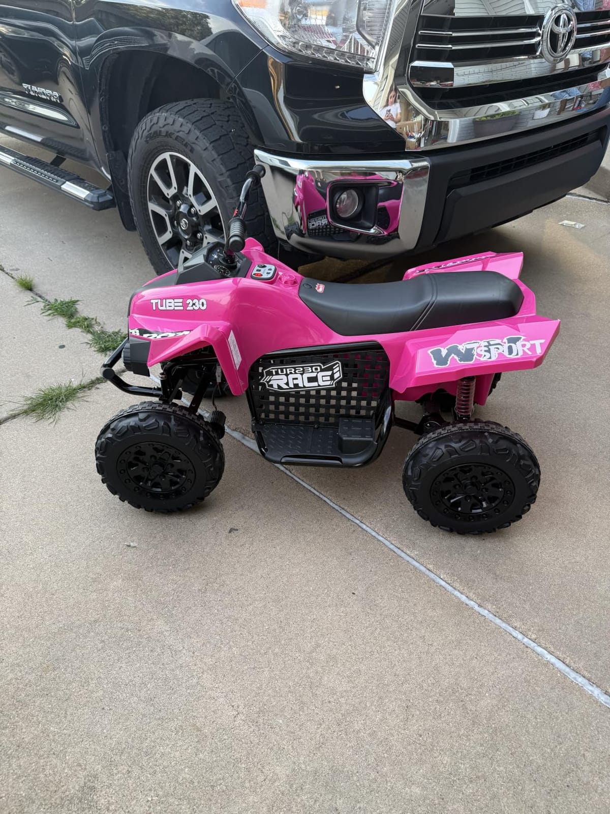 ELEMARA 24V Iron-Frame 2 Seater Ride on ATV for Big Kids, 4WD Heavy-Duty ATV for Kids with Bluetooth, 4 Wheeler Ride on Car with Realistic Sounds, Spring Suspension, Ultimate Adventure for Boy&Girls, Pink customer photo 1