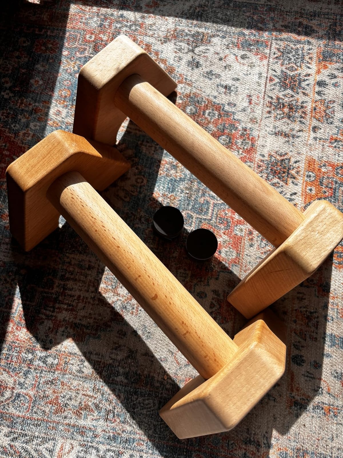 Push Up Stands, Handstand Parallettes Bars, Solid Wood Push Up Bars with Non-Slip Mat Push up Handles for Floor Exercise Home Workout Equipment for Men & Women Strength Training customer photo 2
