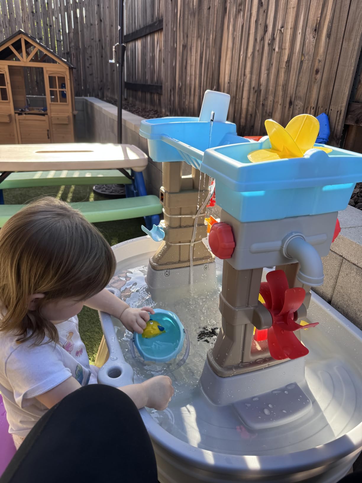 Step2 Rain Showers & Flow Kids Water Table, Outdoor Toddler Activity Table, 15-Piece Accessory Set, Ages 1.5+ Years Old, Multicolor (Gray, Blue, Red) customer photo 1