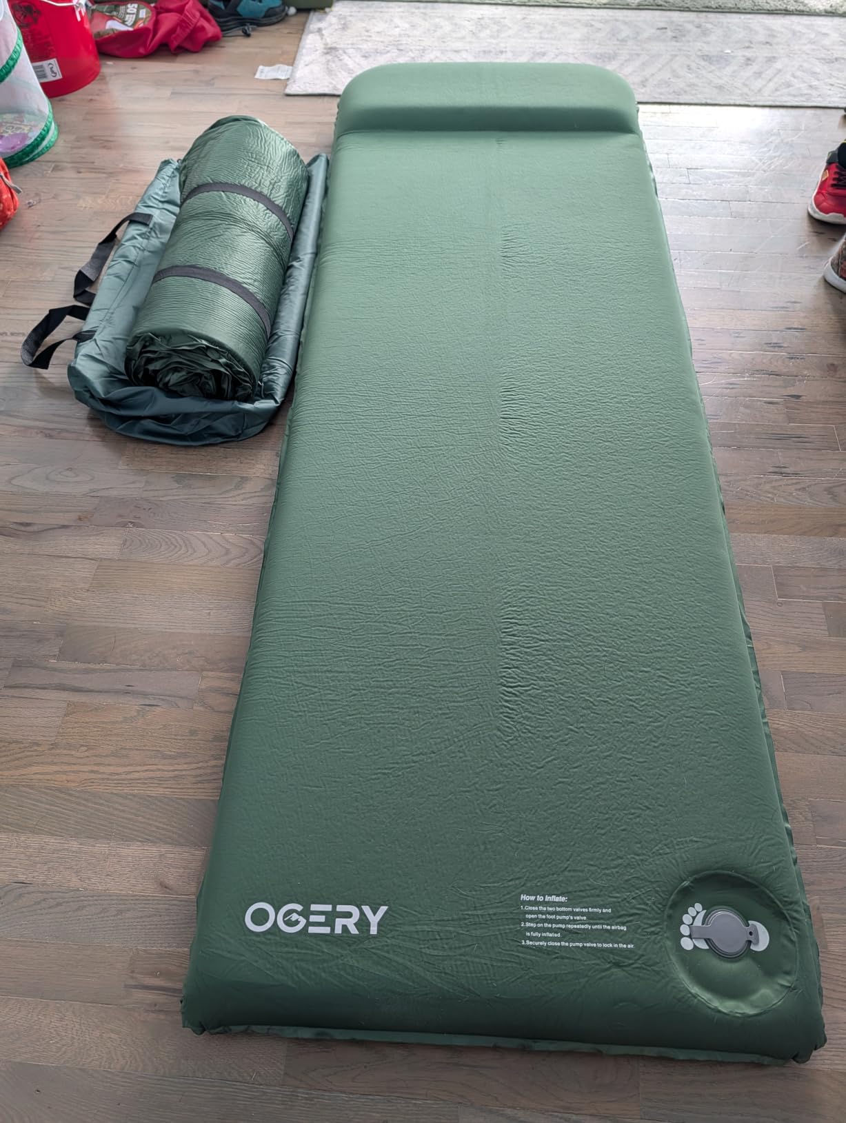 Self-Inflating Sleeping Pad with Built-in Foot Pump, 3