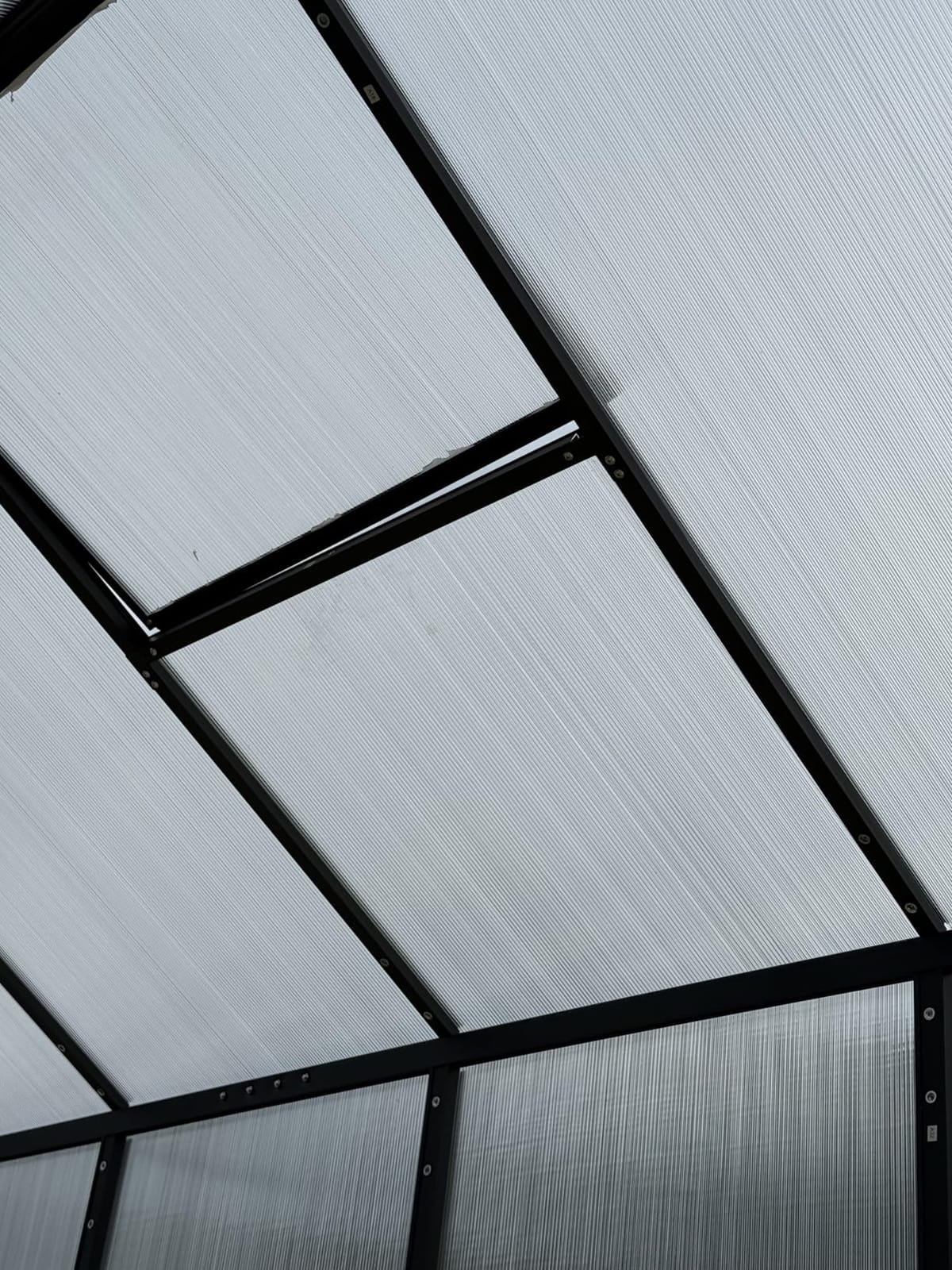 AMERLIFE 12 x 10 x 8-Ft Hybrid Polycarbonate Greenhouse | Quick-Connect Aluminum Frame, Dual Roof Vents, Double Doors, Gutters, Walk-In Design, Black customer photo 2