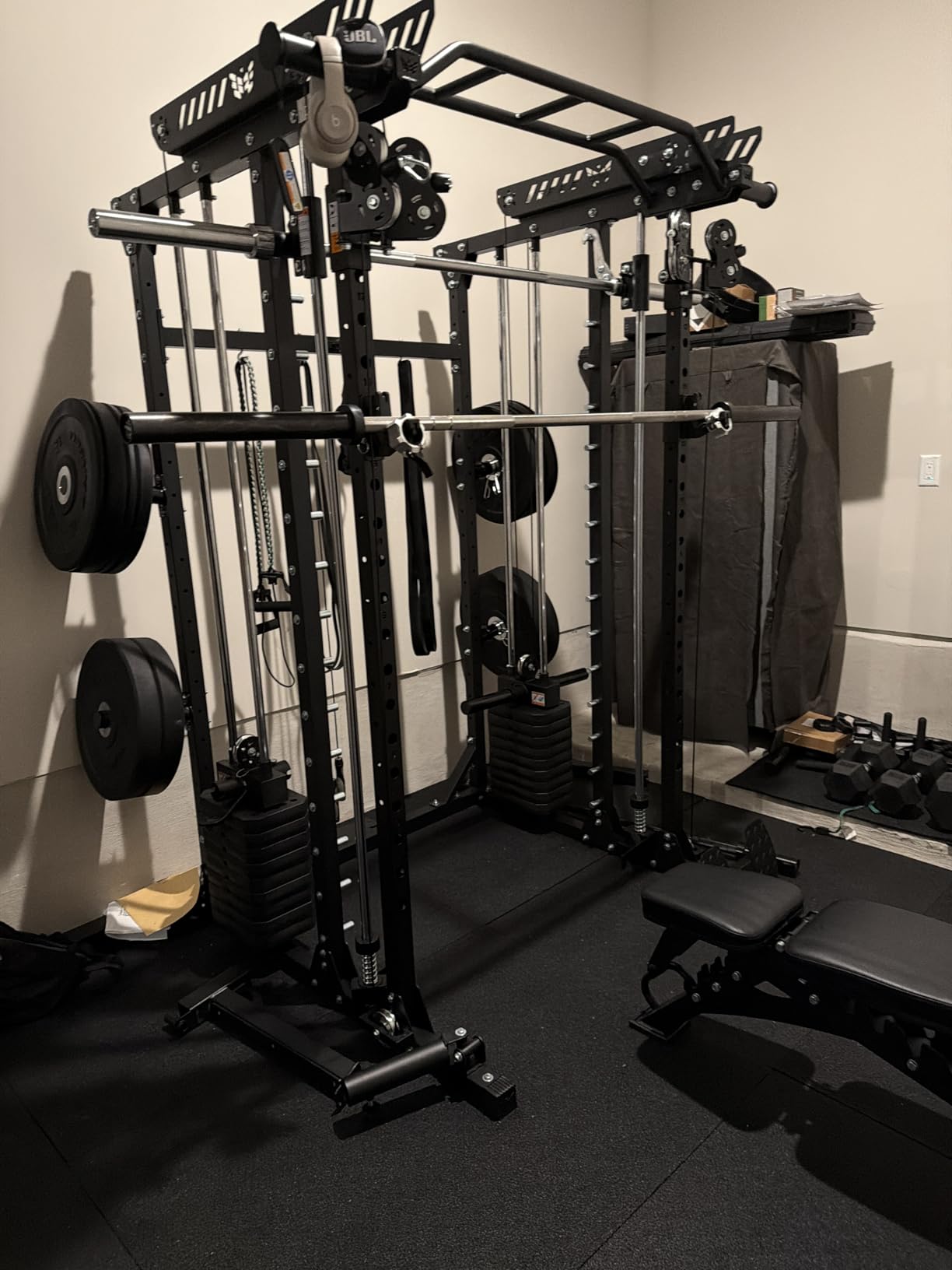 Major Fitness Drone MAX V Smith Machine with Weight Stacks, All-in-One Home Gym Squat Rack--2500LB Capacity, Dual LAT Pull-Down Systems & Cable Crossover Machine, Heavy-Duty Full-Body Workout Machine customer photo 1