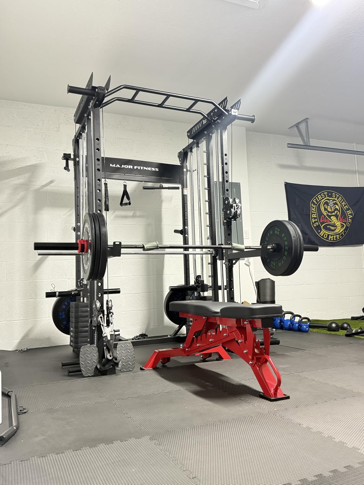 Major Fitness Drone MAX V Smith Machine with Weight Stacks, All-in-One Home Gym Squat Rack--2500LB Capacity, Dual LAT Pull-Down Systems & Cable Crossover Machine, Heavy-Duty Full-Body Workout Machine customer photo 2
