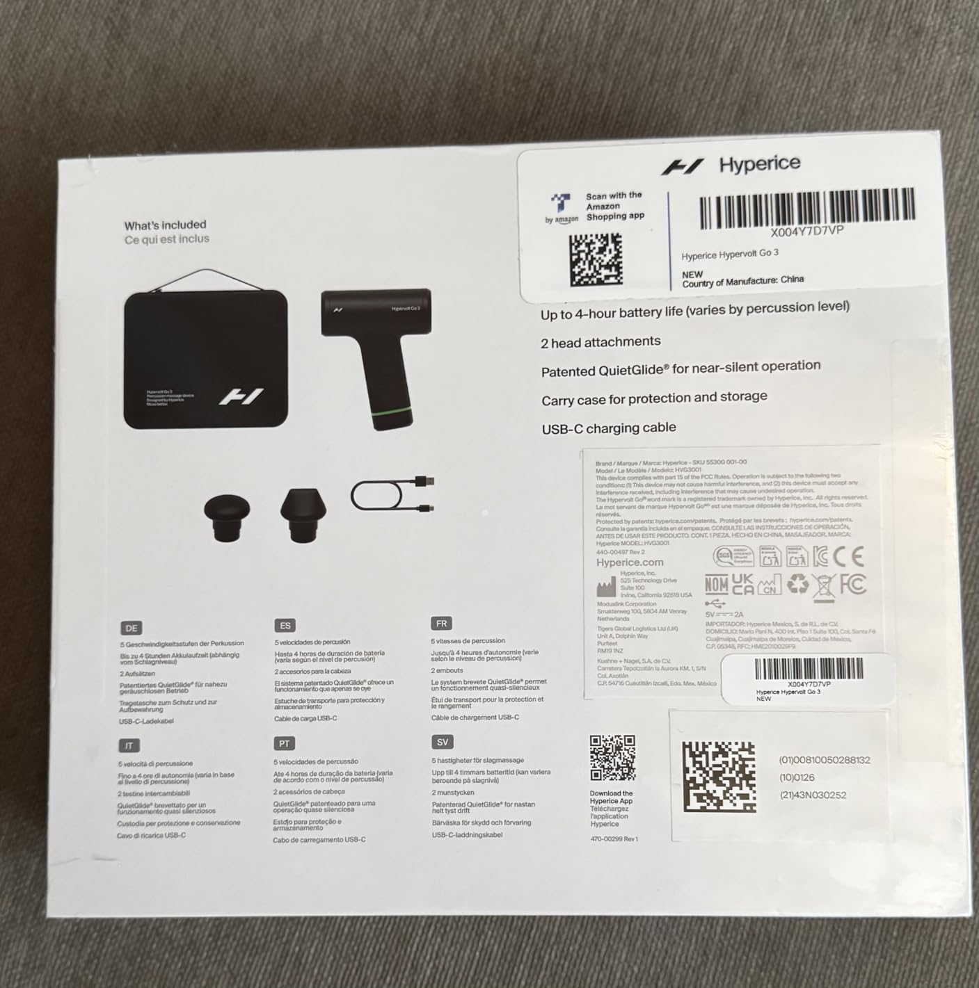 Hypervolt Go 3 Percussion Massage Gun Lightweight with Carry Case | Compact Power | TSA Friendly Design | Five Speed Settings | Pressure Sensor Feedback customer photo 1