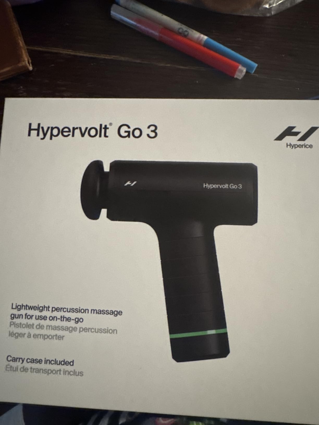 Hypervolt Go 3 Percussion Massage Gun Lightweight with Carry Case | Compact Power | TSA Friendly Design | Five Speed Settings | Pressure Sensor Feedback customer photo 2