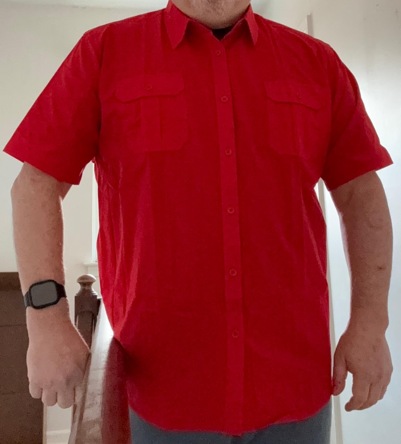 JEMITOP Mens 4-Way Stretch Meshed Back-Vent Outdoor Shirt customer photo 2