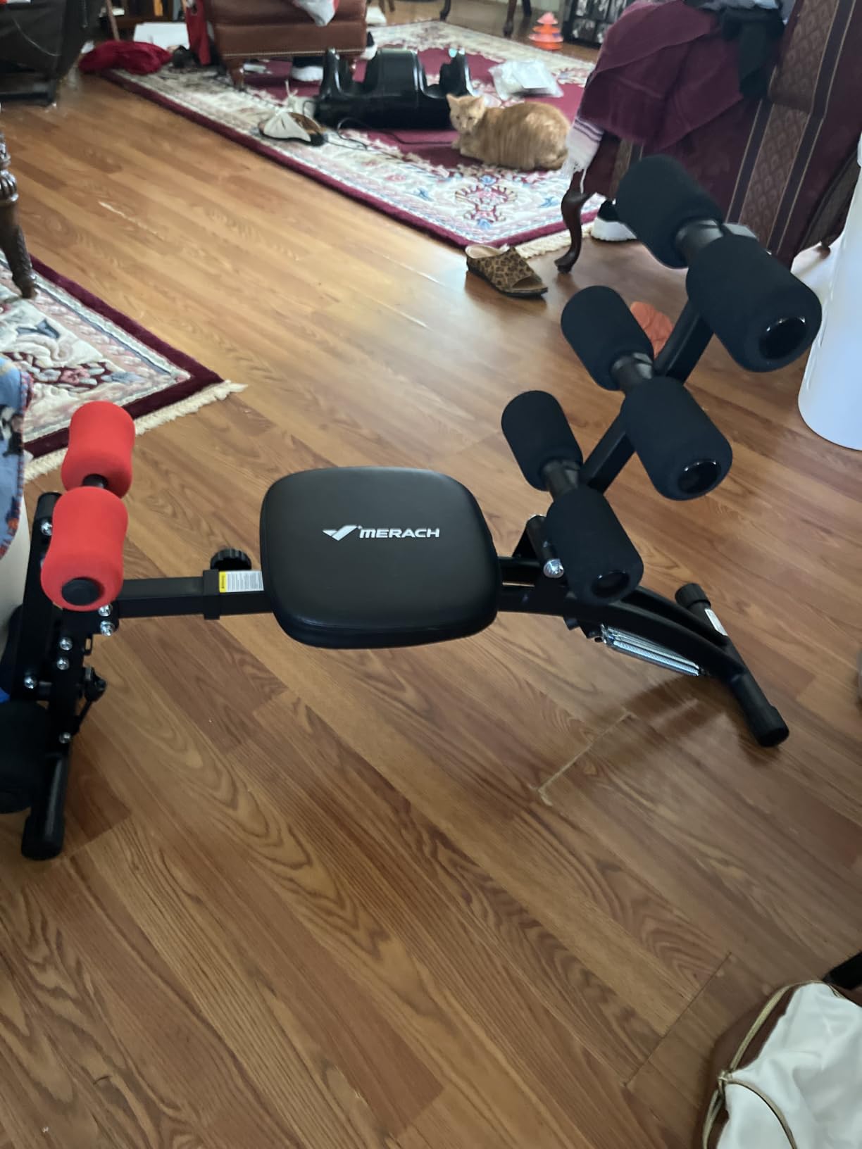 MERACH Ab Machine, Adjustable Ab Trainer, Sit Up Exercise Equipment 300LBS | Multi-Functional Adjustable Ab Workout Bench, Home Gym Equipment, Automatic Rebound, Core Ab Training customer photo 1