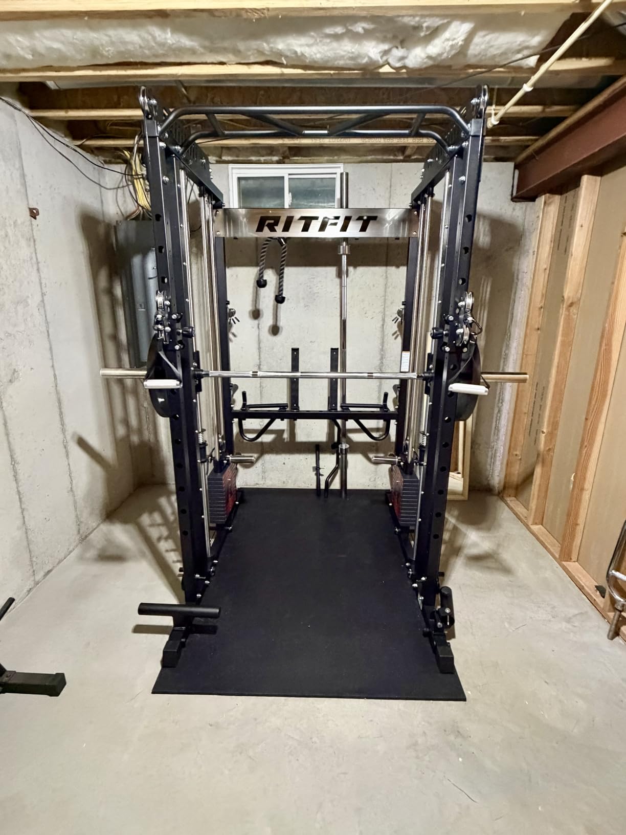 RitFit M1 Pro Smith Machine with Weight Stack Package Power Cage Home Gym | Dual Cables, Barbell & Handles, Cable Crossover, ALL-in-1 Home Gym, 1850LBS Capacity customer photo 2