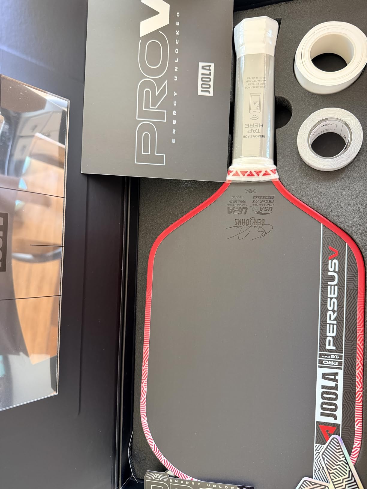 JOOLA Pro V Pickleball Paddle - 14mm/16mm - Raw Carbon Fiber Textured Surface - Enhanced Frame & Propulsion Core, USAPA & UPA-A Certified, NFC Chip Enabled, Premium Control & Lightweight Performance customer photo 1