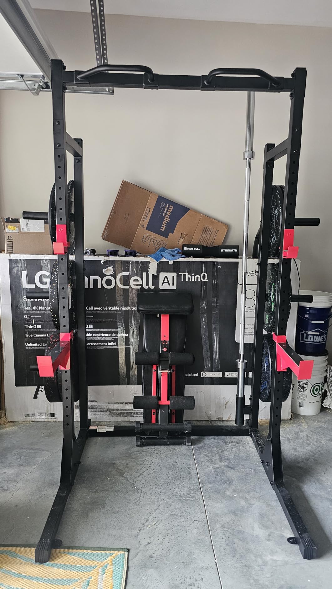 CAP Barbell Power Rack with Pull Up Bar & Attachments - Multiple Colors customer photo 2