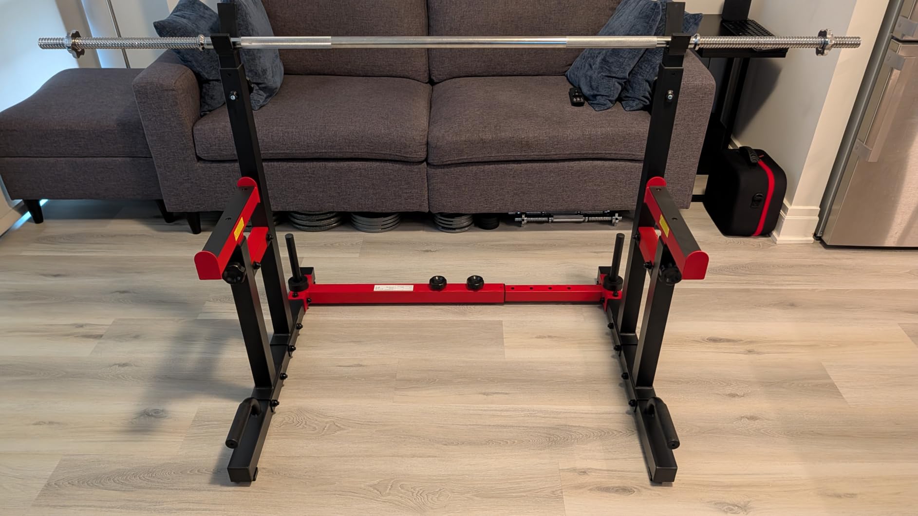 PASYOU Adjustable Power Rack, Adjustable Squat Rack for Home Gym, Weight Rack Stand with Spotters, Push Up Portable Strength Training Dumbbell Rack for Home Gym Equipment, 1200LBS customer photo 1