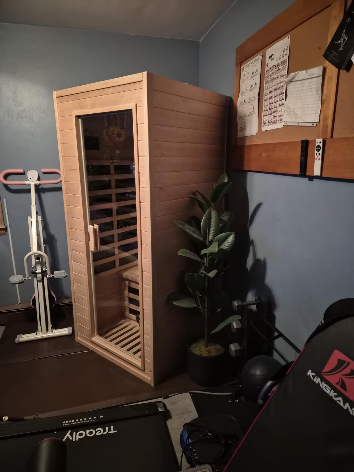 Kanlanth 2 Person Sauna with Side Glass Window, Low EMF Indoor Infrared Saunas for Home, 1500W Hemlock Wood Personal Sauna with 5 Heating Panels, Blue-Tooth, 2 LED Reading Lamps, Control Panel customer photo 2