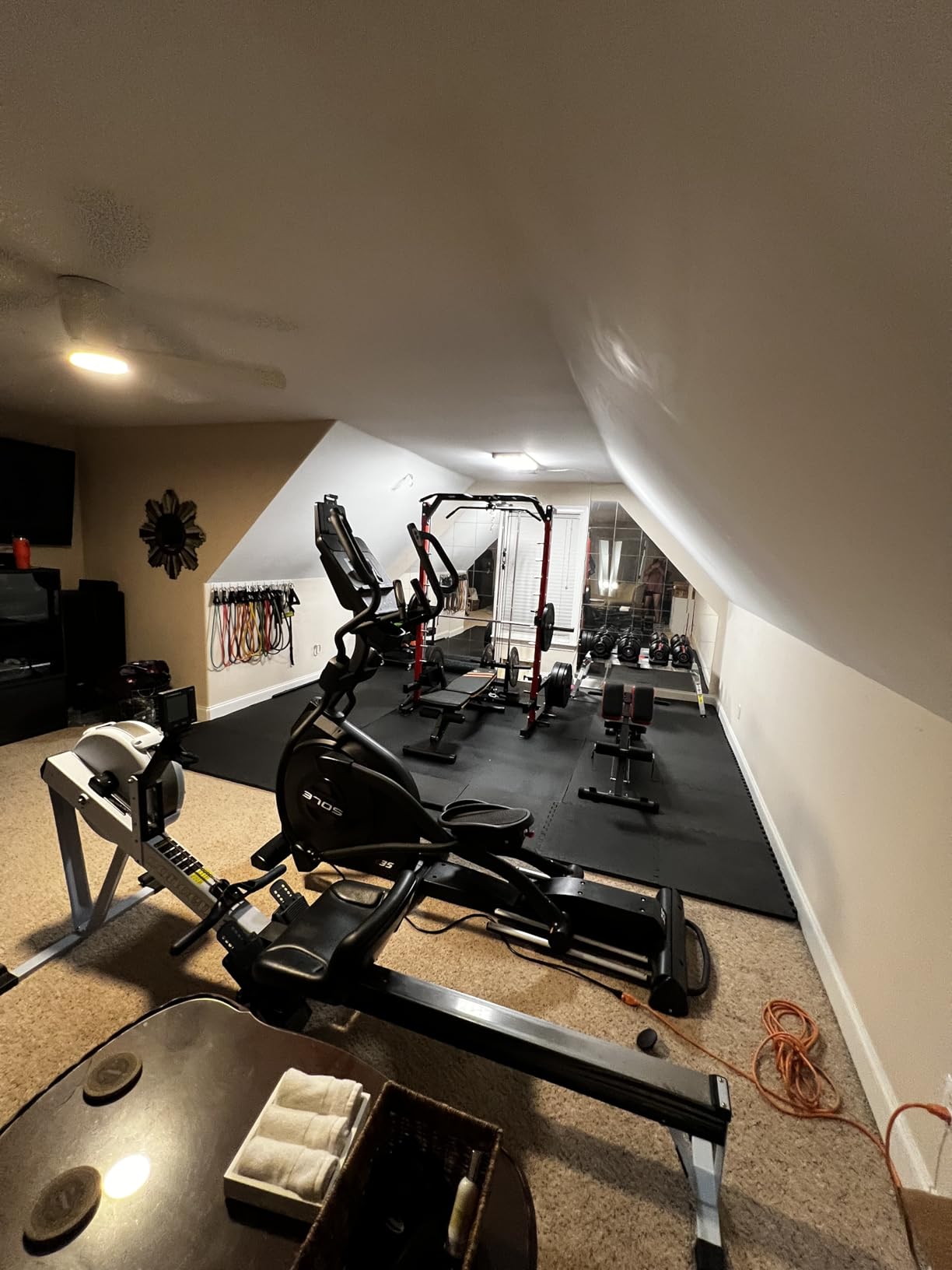 SR01 Smith Machine, 2000LBS Multi-Function Power Cage with LAT Pulldown System, All-in-One Home Gym Squat Rack with Smith Bar and Training Attachments for Full Body Workouts customer photo 1