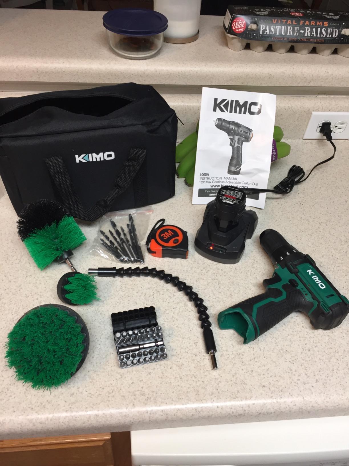 KIMO Impact Wrench 1/2 Cordless, Impact Gun for Car Tire, 20V Impact Driver, 550N.m (410ft-lbs), 4000RPM/3500IPM, 4 Sockets, 9-Piece Drill & Driver Set, Safety Lock, Variable Modes, 2 x 4000mAh Battery customer photo 1