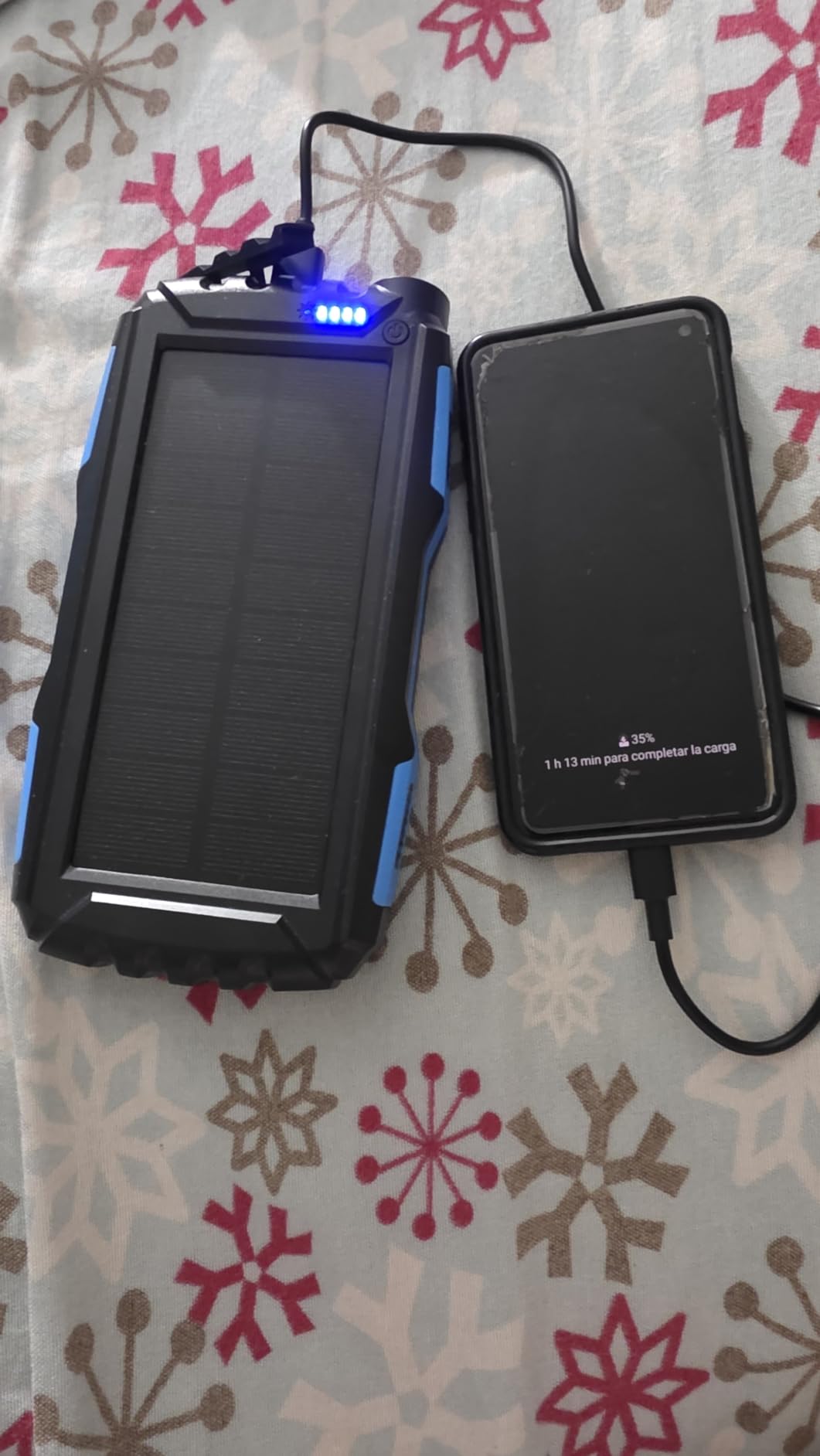 Mregb Solar Charger Power Bank 42800mAh, Portable Charger, Solar Power Bank, External Battery Pack 5V3.1A Qc 3.0 Fast Charger Built-in Super Bright Flashlight (Orange) customer photo 1
