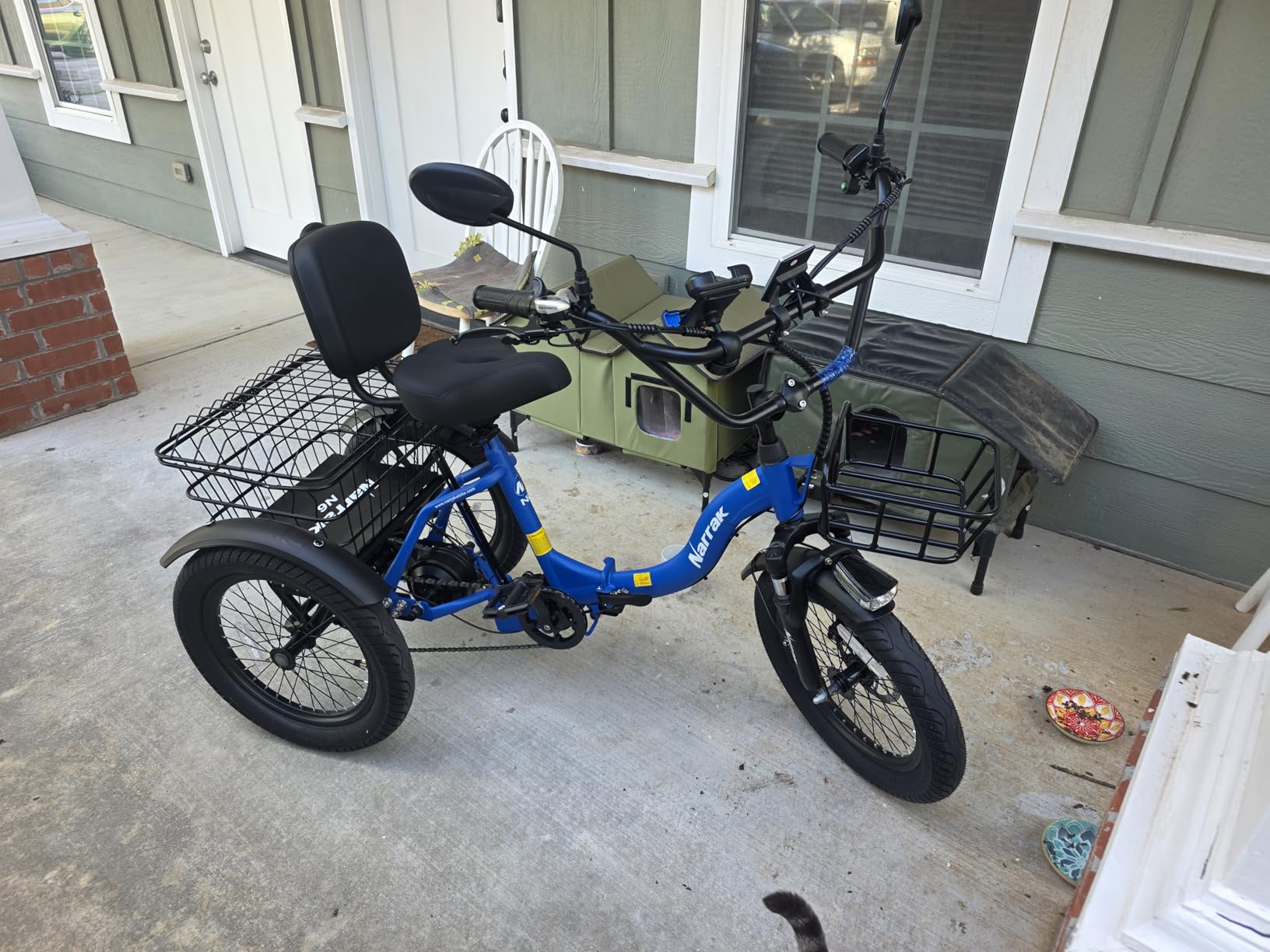 NARRAK Electric Tricycle for Adults, Fat Tire Folding Electric Trike, 3 Wheels Electric Bicycle Bikes, Peak 1100W Step-Thru Etrike with Removable Battery and Large Basket customer photo 2