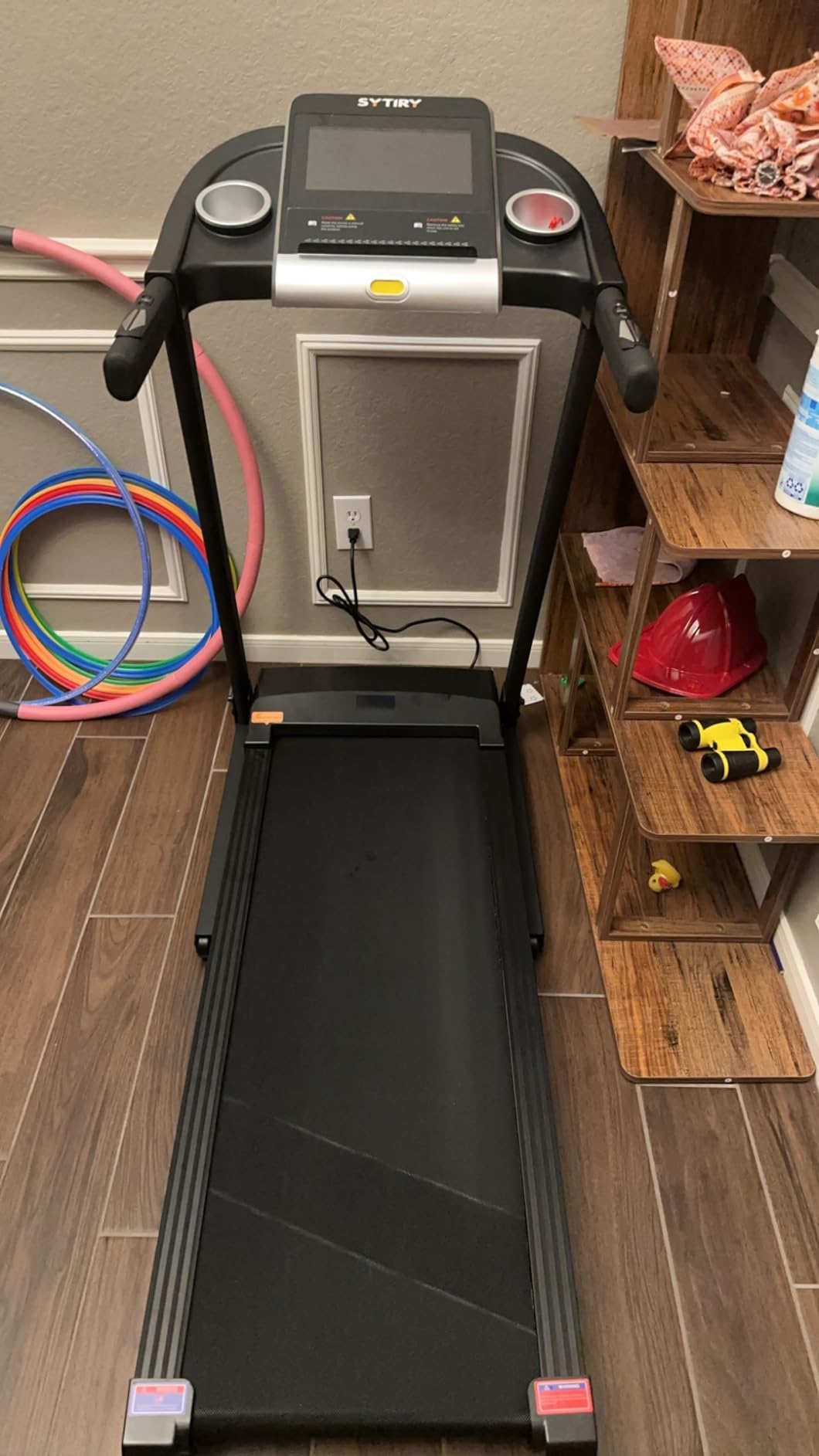 SYTIRY Treadmills for Home with TV Screen and WiFi, Smart Foldable Treadmill Machine, 3D Virtual Sports Scene, HiFi Speakers, Popular APP for Social Networking, Video, and Search, Walking Pad Treadmill customer photo 1