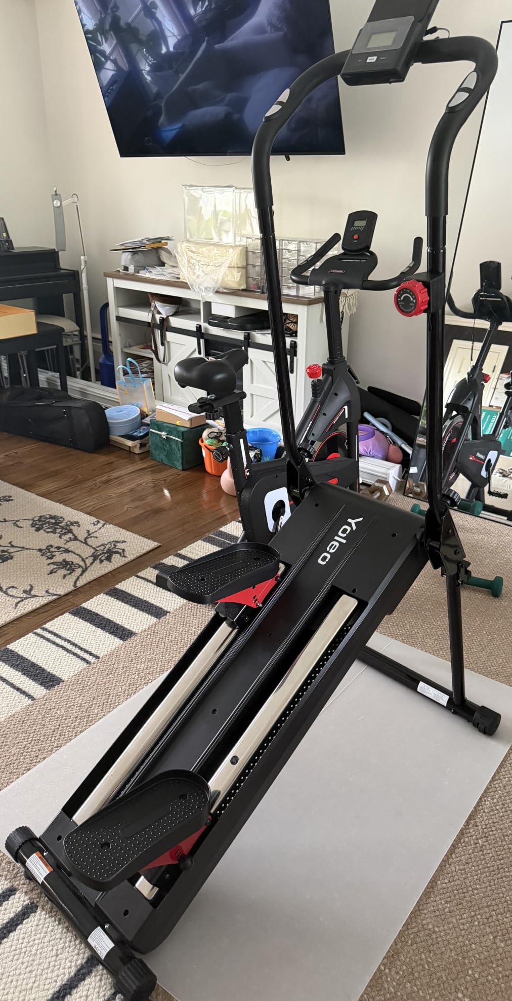 YOLEO Magnetic Stair Stepper for Exercise at Home, 16-Level Adjustable Resistance Up to 130LB, Folding Cardio Stairmaster with 28'' Extended Stride & Low Noise, Stair Climber with HR Sensor for Full Body customer photo 1