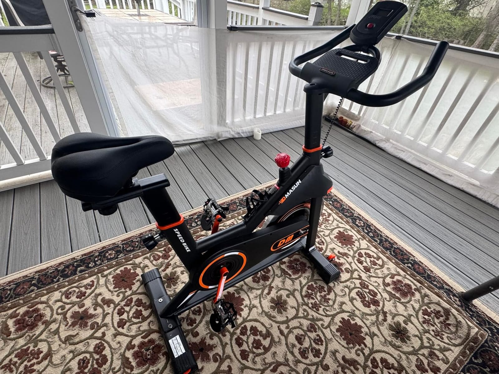 DMASUN Exercise Bike, Silent Magnetic Resistance Stationary Bike for Home with 330 LBS Capacity, Pedals with Anti-loosening Nuts, Indoor Bike with Comfortable Seat Cushion, Digital Display with Tablet Holder customer photo 1