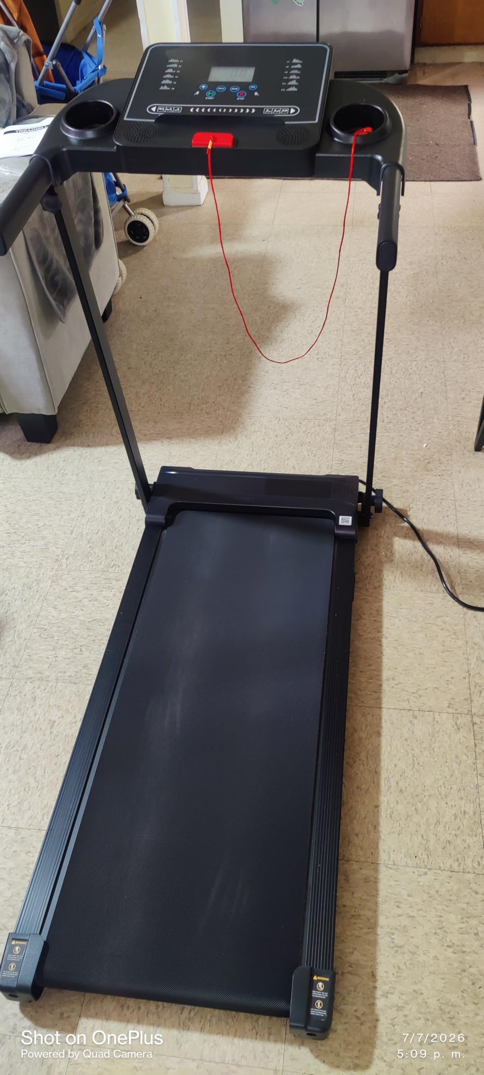 Treadmills for Home Walking Pad Machine - Foldable Treadmill with Handle Bar for Running Jogging Gym Compact Portable Small Caminadora Electrica Folding Tred Mills with LED Display customer photo 2