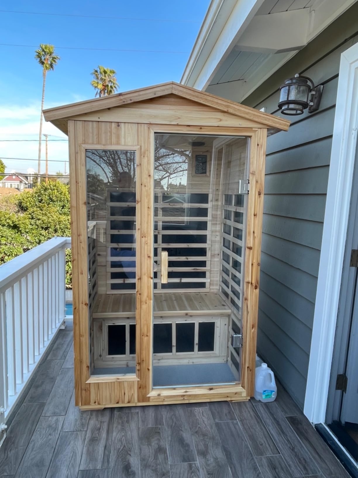 LTCCDSS Full Spectrum Outdoor Sauna 4 Person, Far Infrared Sauna, Low EMF Sauna Room for Home, Low EMF Heaters | Chromotherapys | Bluetooth Speakers | Canadian Hemlock | 73.09 * 48.66 * 83.5 in customer photo 1