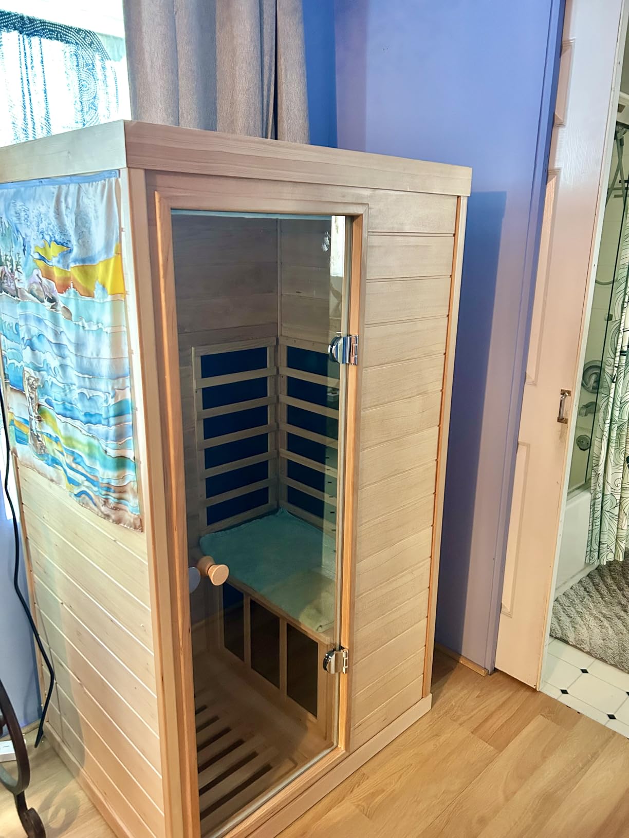 LTCCDSS Full Spectrum Outdoor Sauna 4 Person, Far Infrared Sauna, Low EMF Sauna Room for Home, Low EMF Heaters | Chromotherapys | Bluetooth Speakers | Canadian Hemlock | 73.09 * 48.66 * 83.5 in customer photo 2