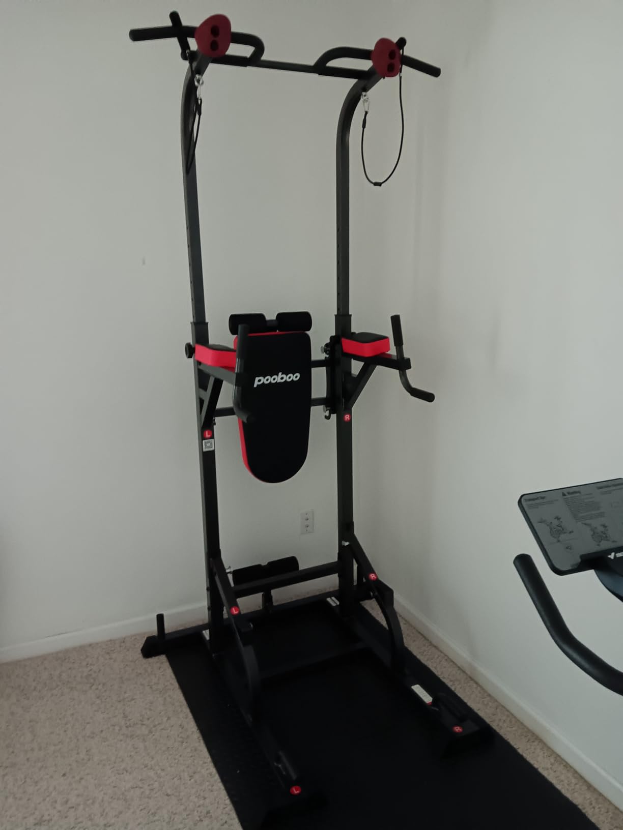 Pull Up Bar Power Tower Dip Station, Cable Machine-Integrated 450LBS Multi-Function Adjustable Height Fitness Strength Training Equipment for Home Gym Strength Training Equipment customer photo 2