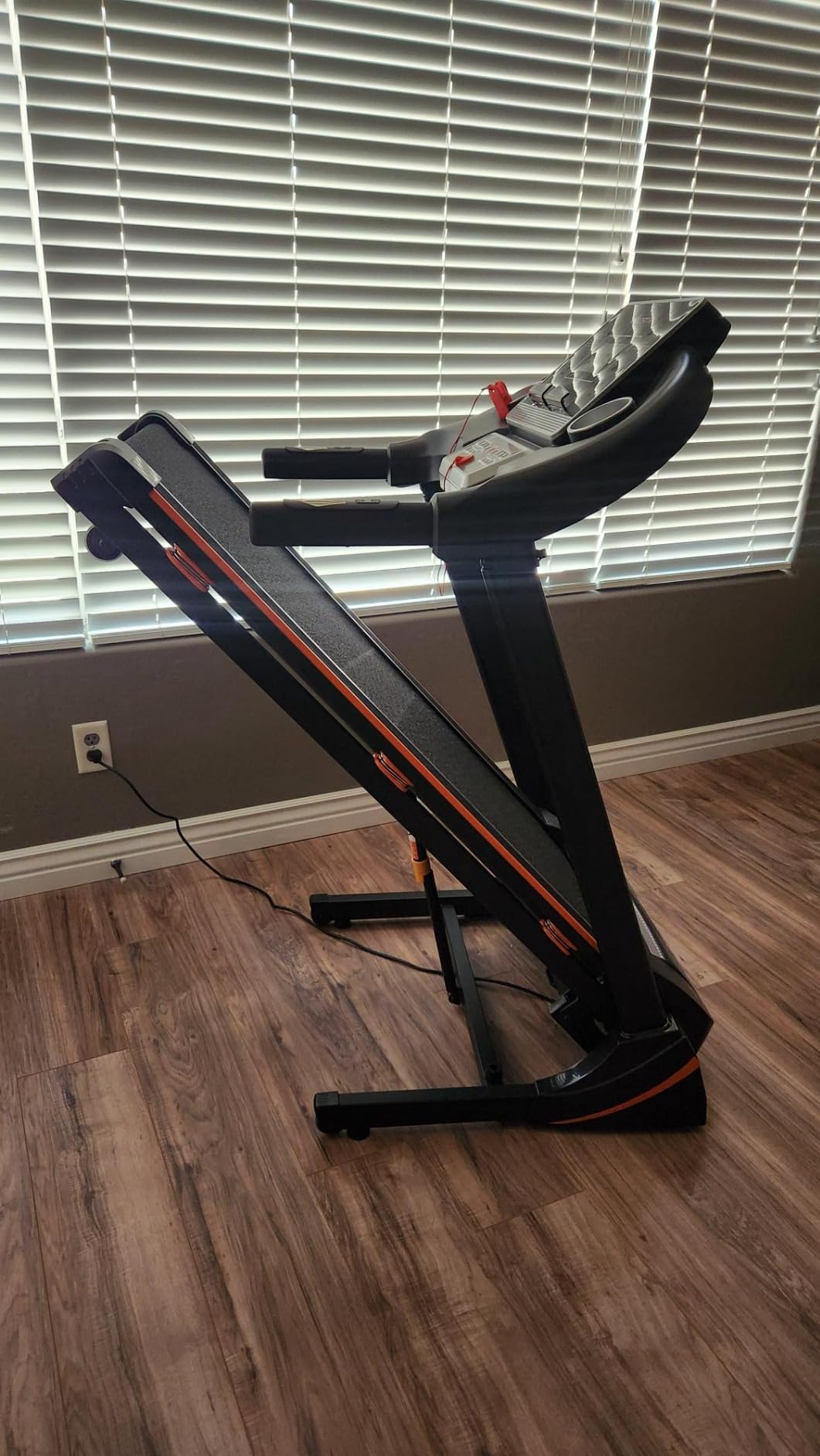 Folding Treadmill for Home with Auto Incline | compact, 300LBS, Bluetooth speaker, low noise, pulse monitor, foldable, knee-friendly, cushioned running belt customer photo 2